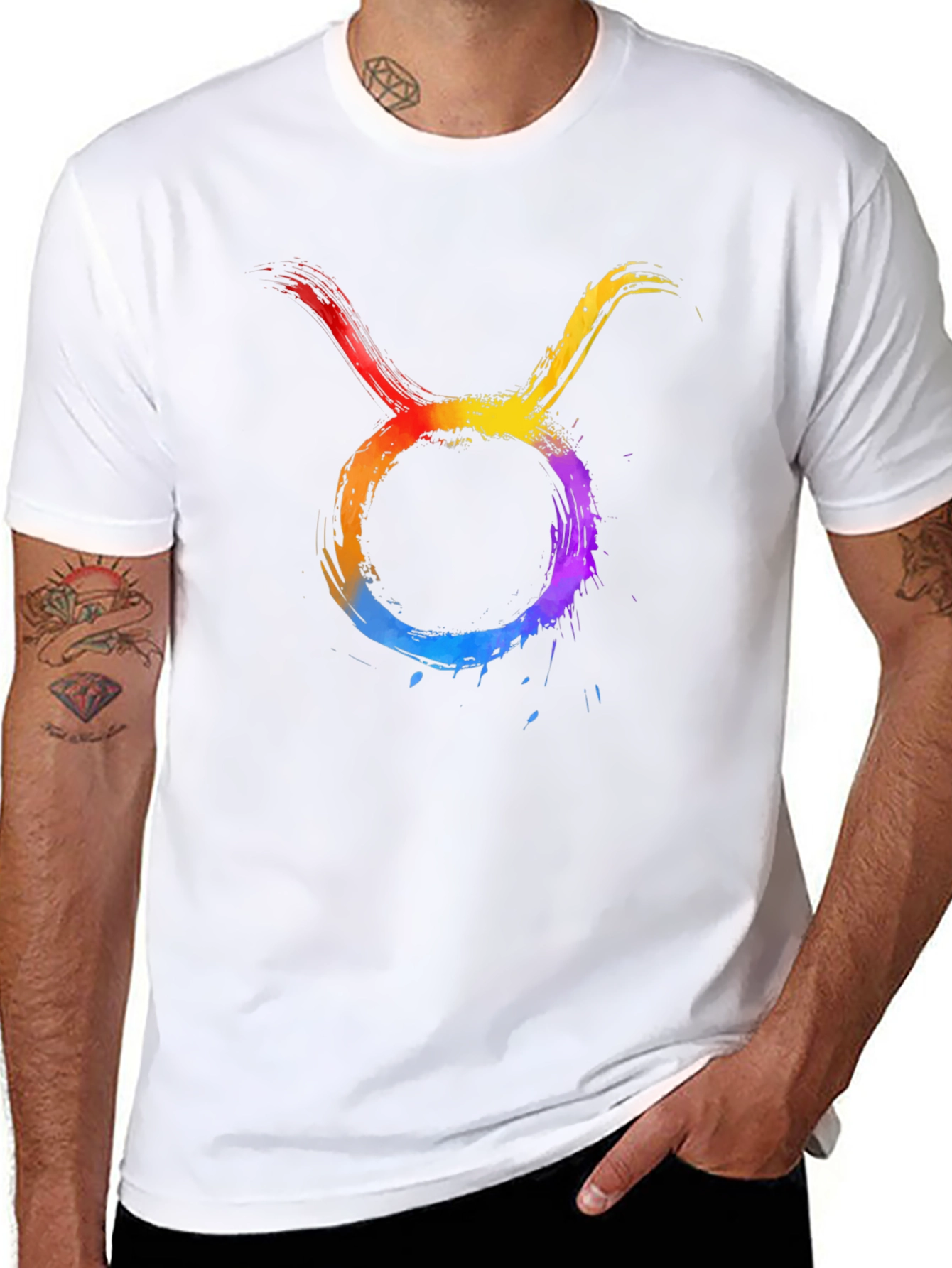 Taurus Zodiac Sign Graphic Tee - Black