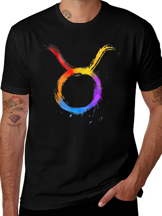Taurus Zodiac Sign Graphic Tee - Black