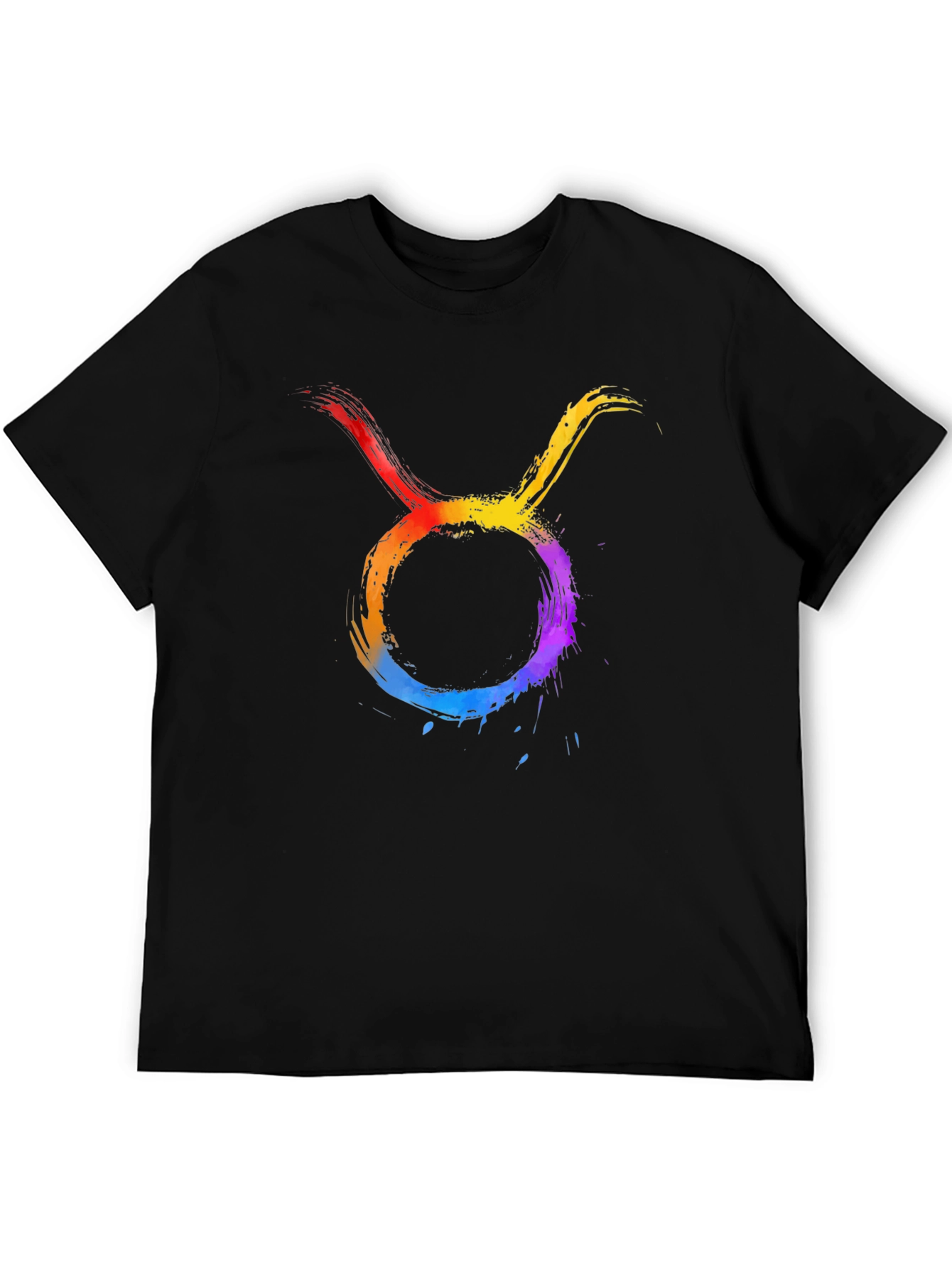 Taurus Zodiac Sign Graphic Tee - Black