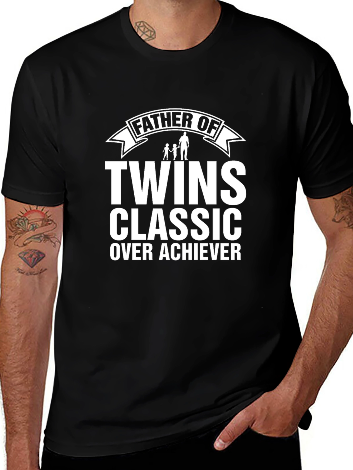Father of Twins Classic Over Achiever T-Shirt