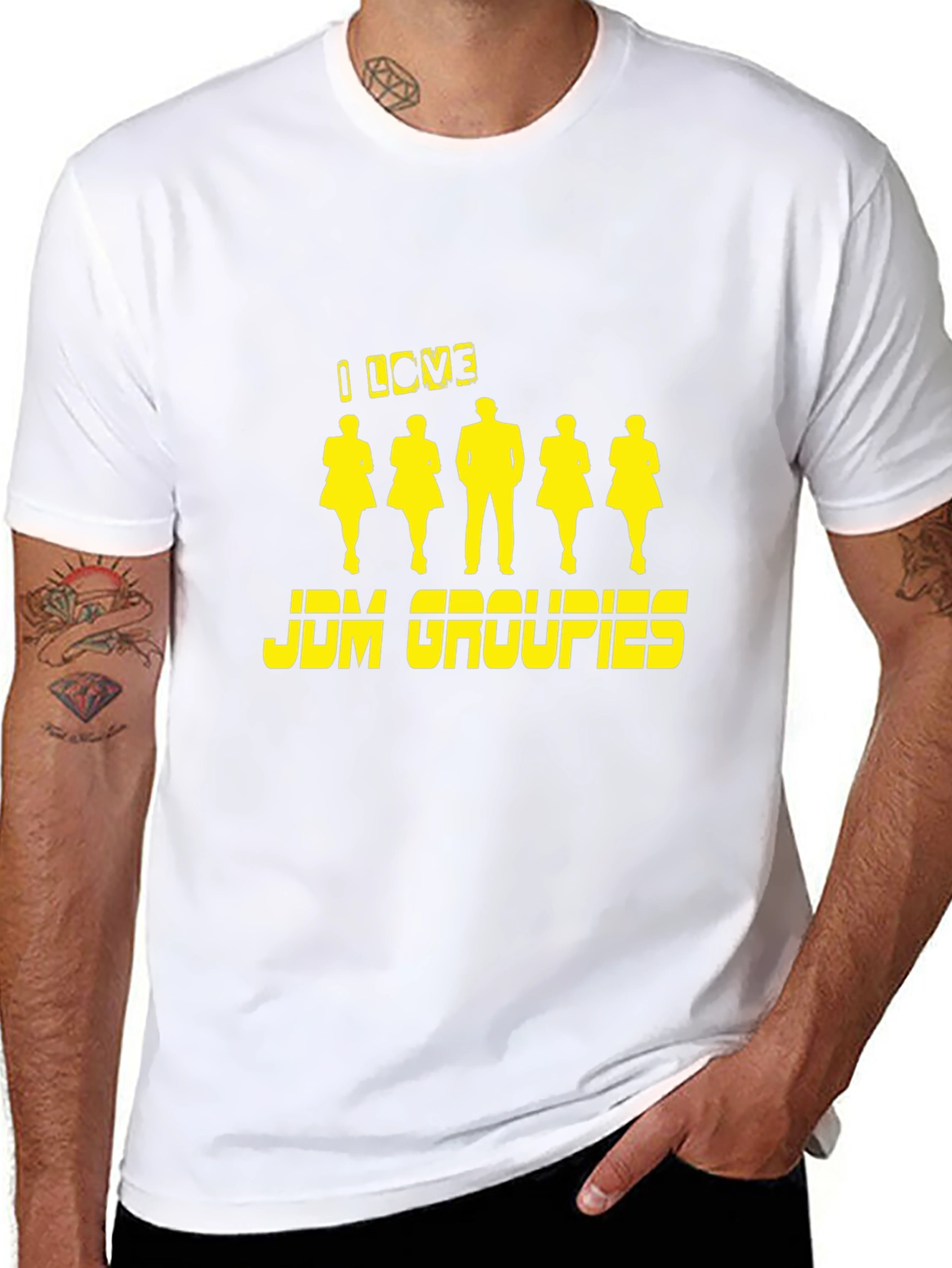 I Love JDM Groupies Black Graphic T-Shirt