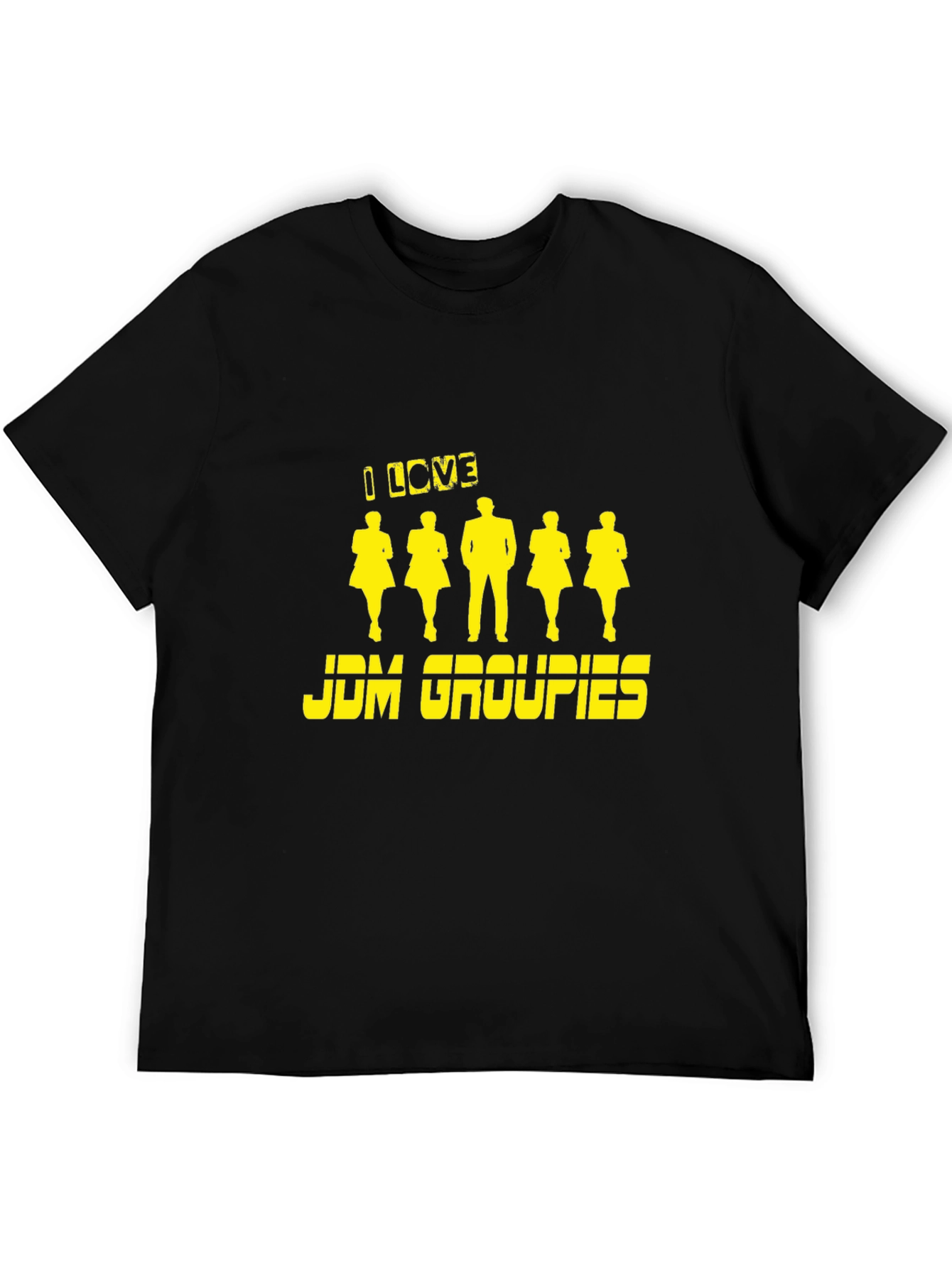 I Love JDM Groupies Black Graphic T-Shirt