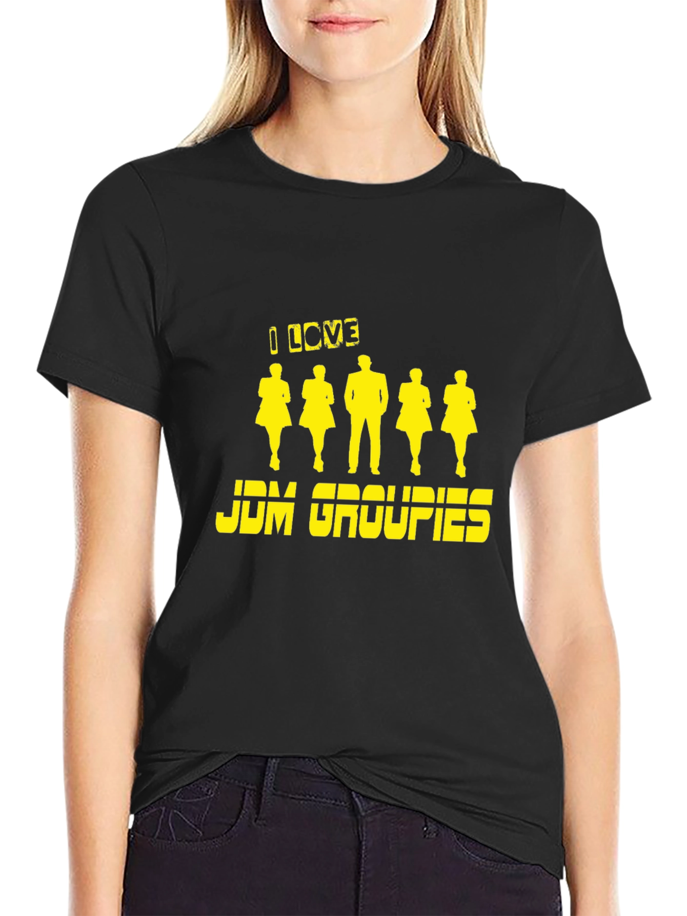 I Love JDM Groupies Black Graphic T-Shirt