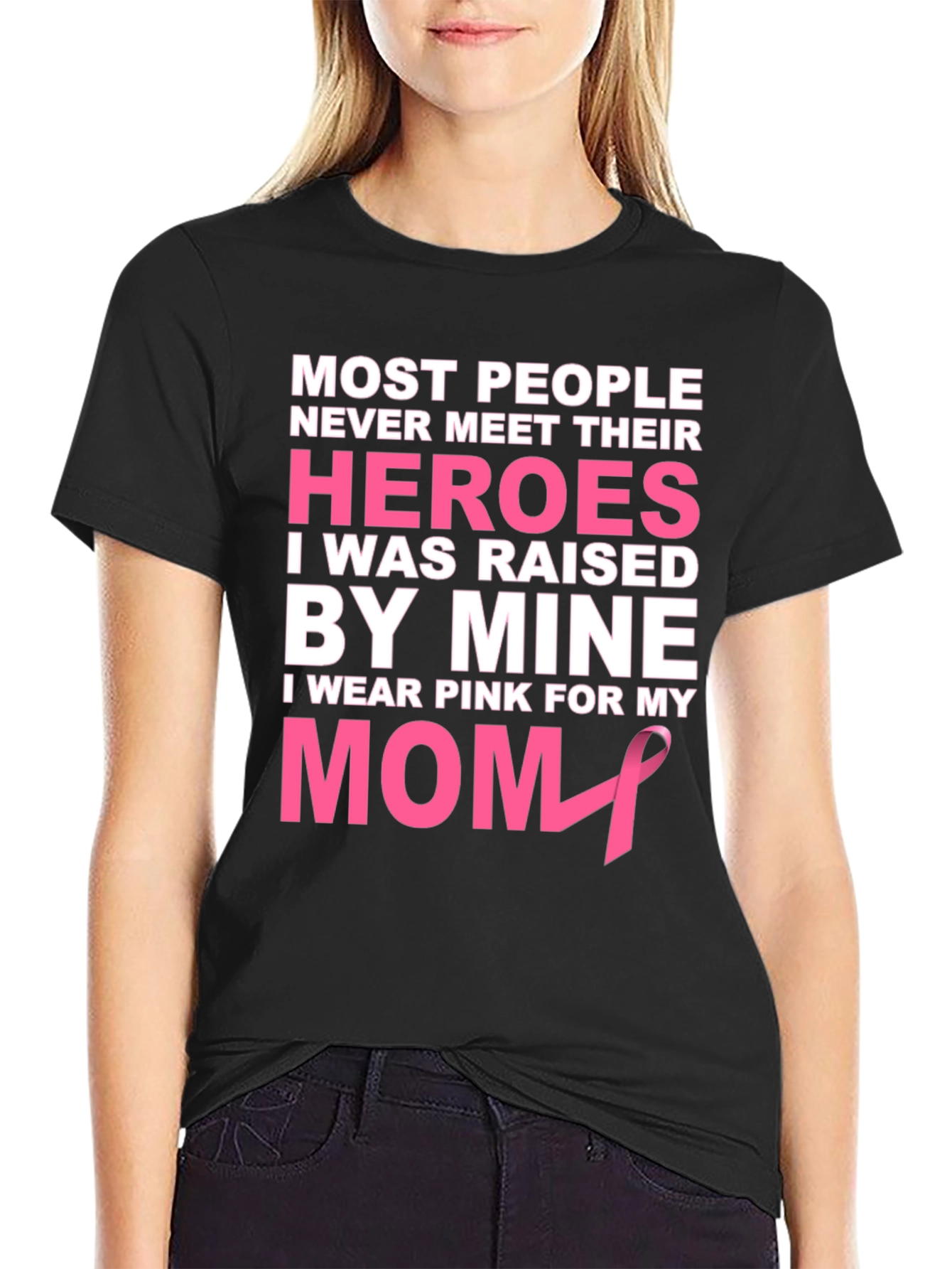 Pink Ribbon Mom Hero T-Shirt