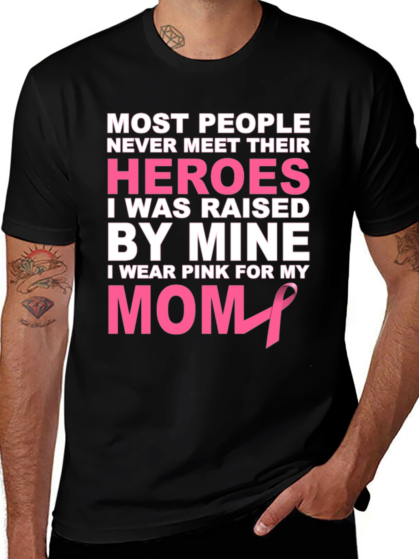 Pink Ribbon Mom Hero T-Shirt