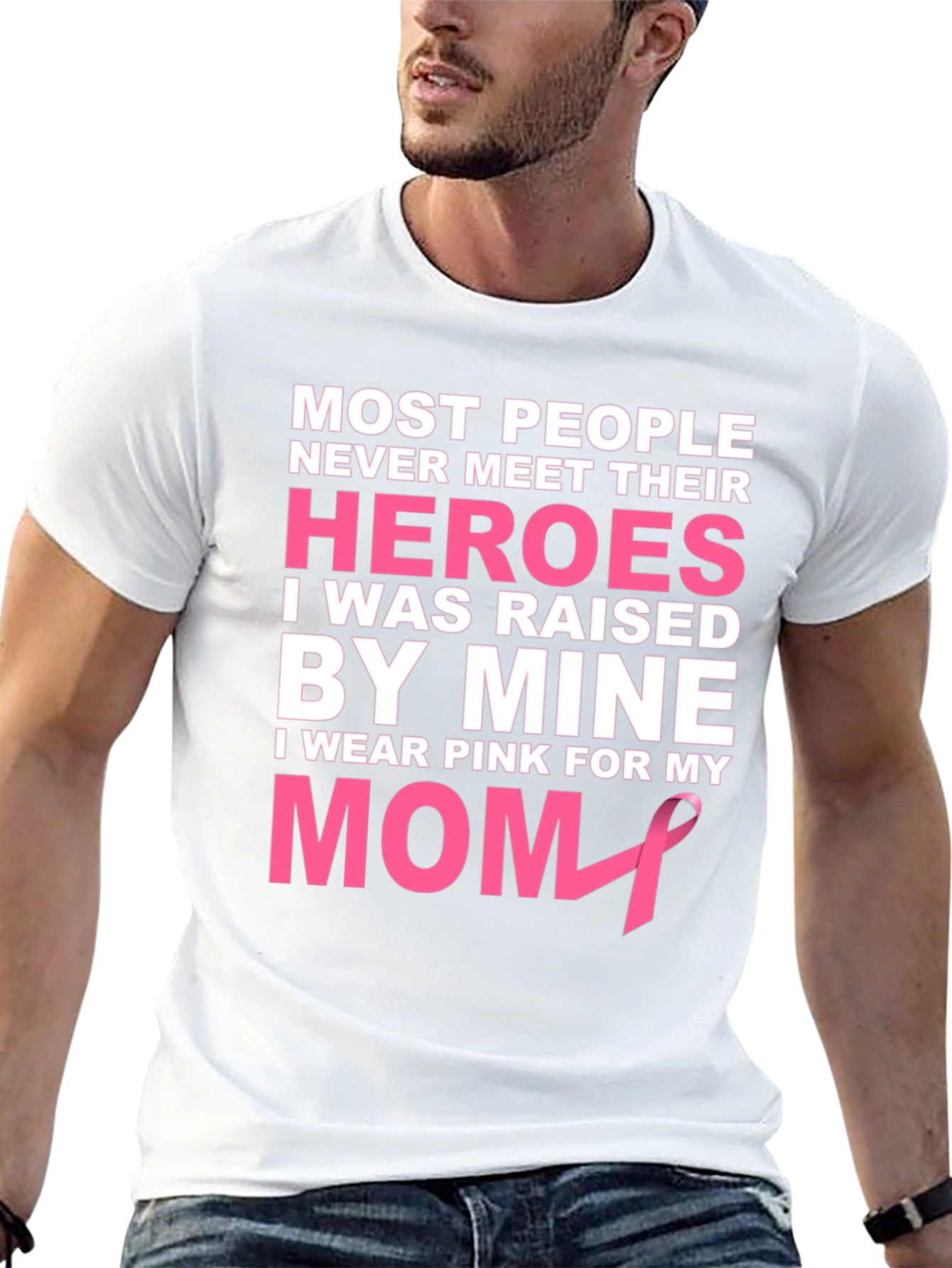 Pink Ribbon Mom Hero T-Shirt