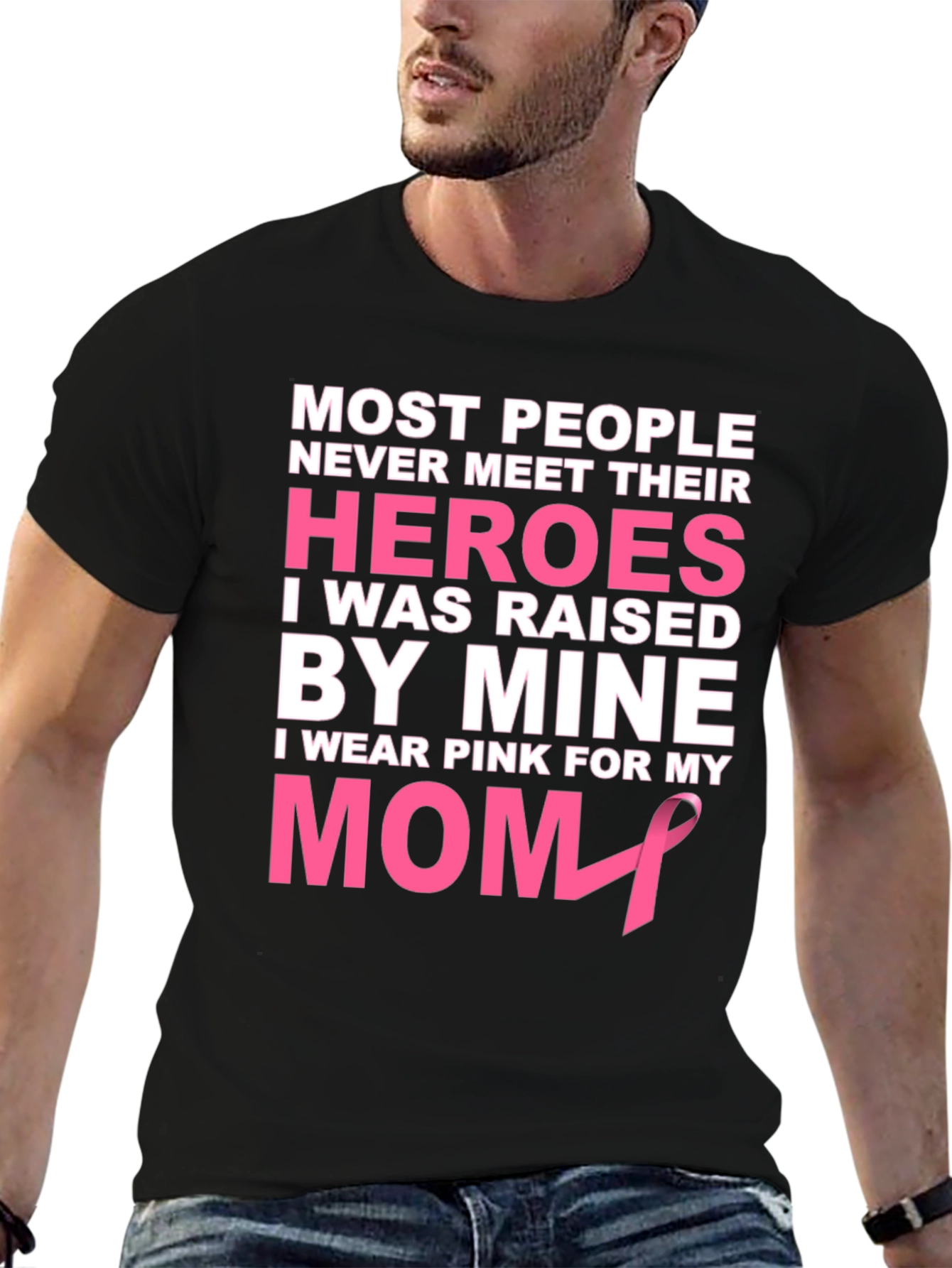 Pink Ribbon Mom Hero T-Shirt