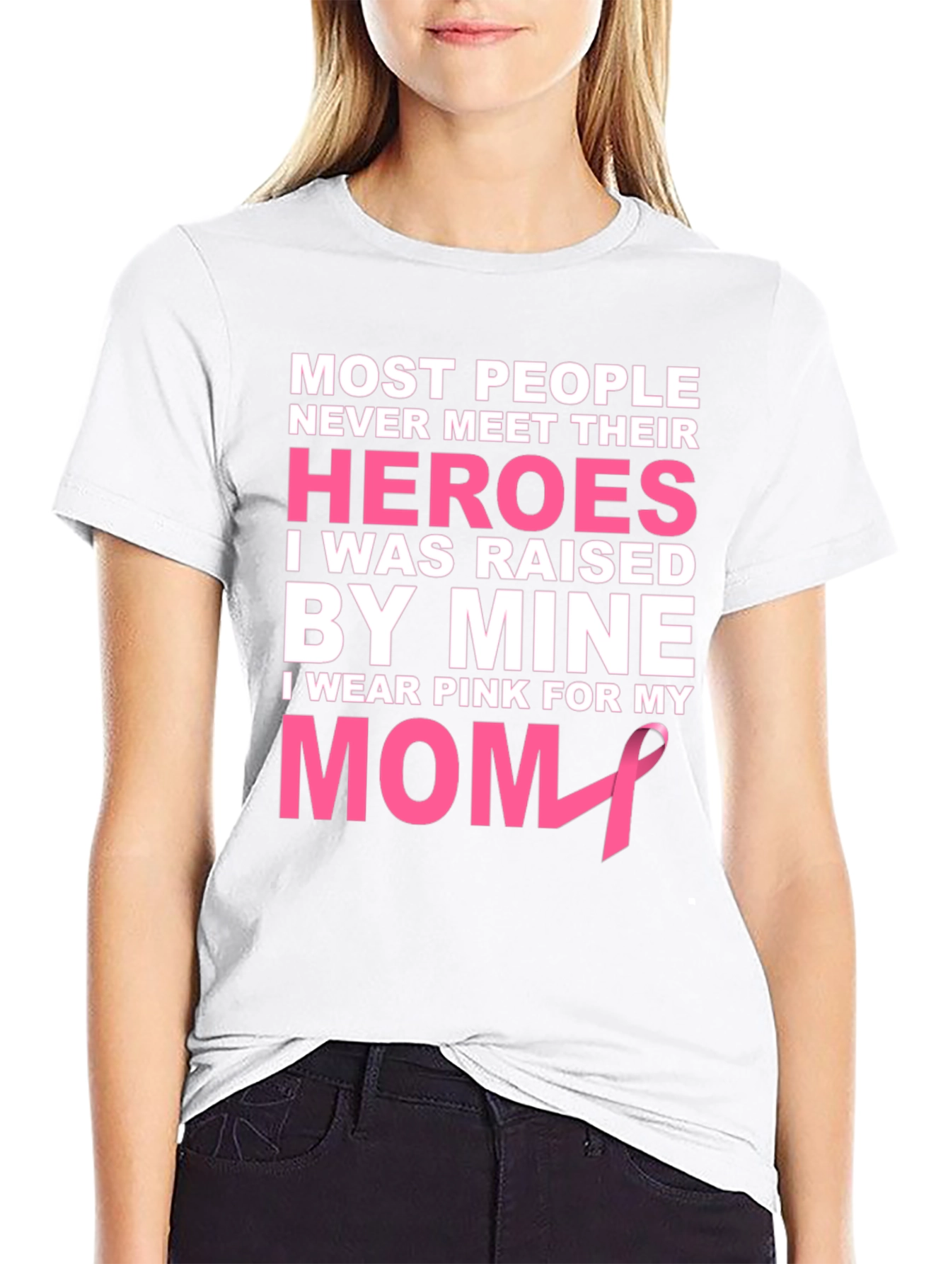 Pink Ribbon Mom Hero T-Shirt