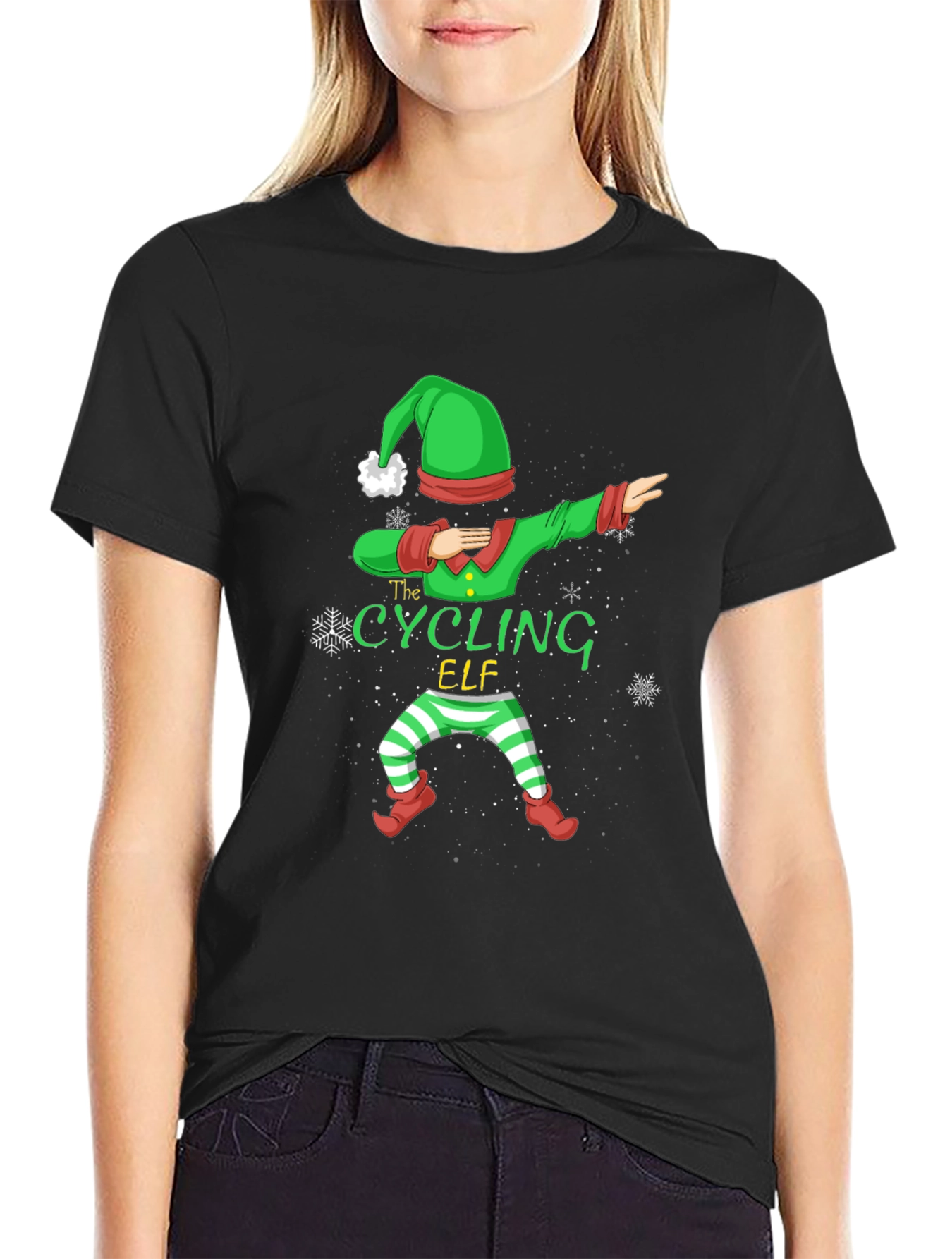 Cycling Elf Christmas T-Shirt