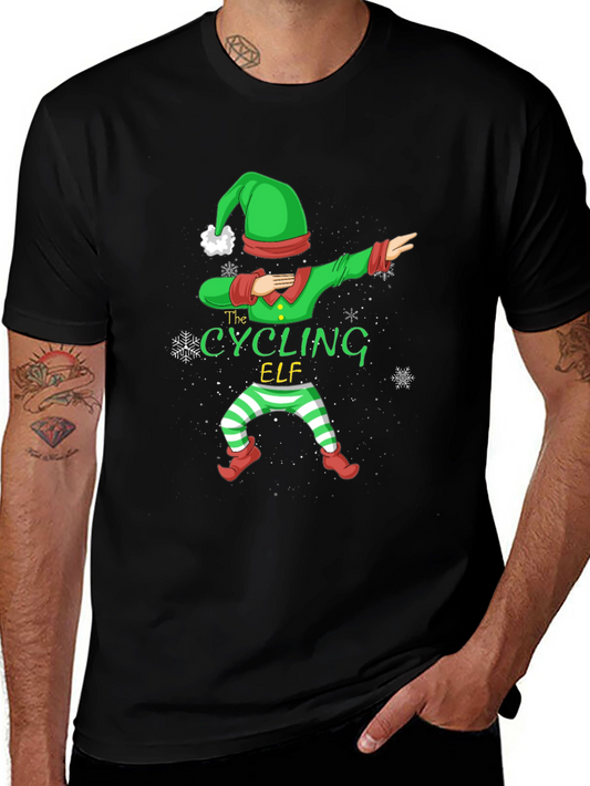 Cycling Elf Christmas T-Shirt