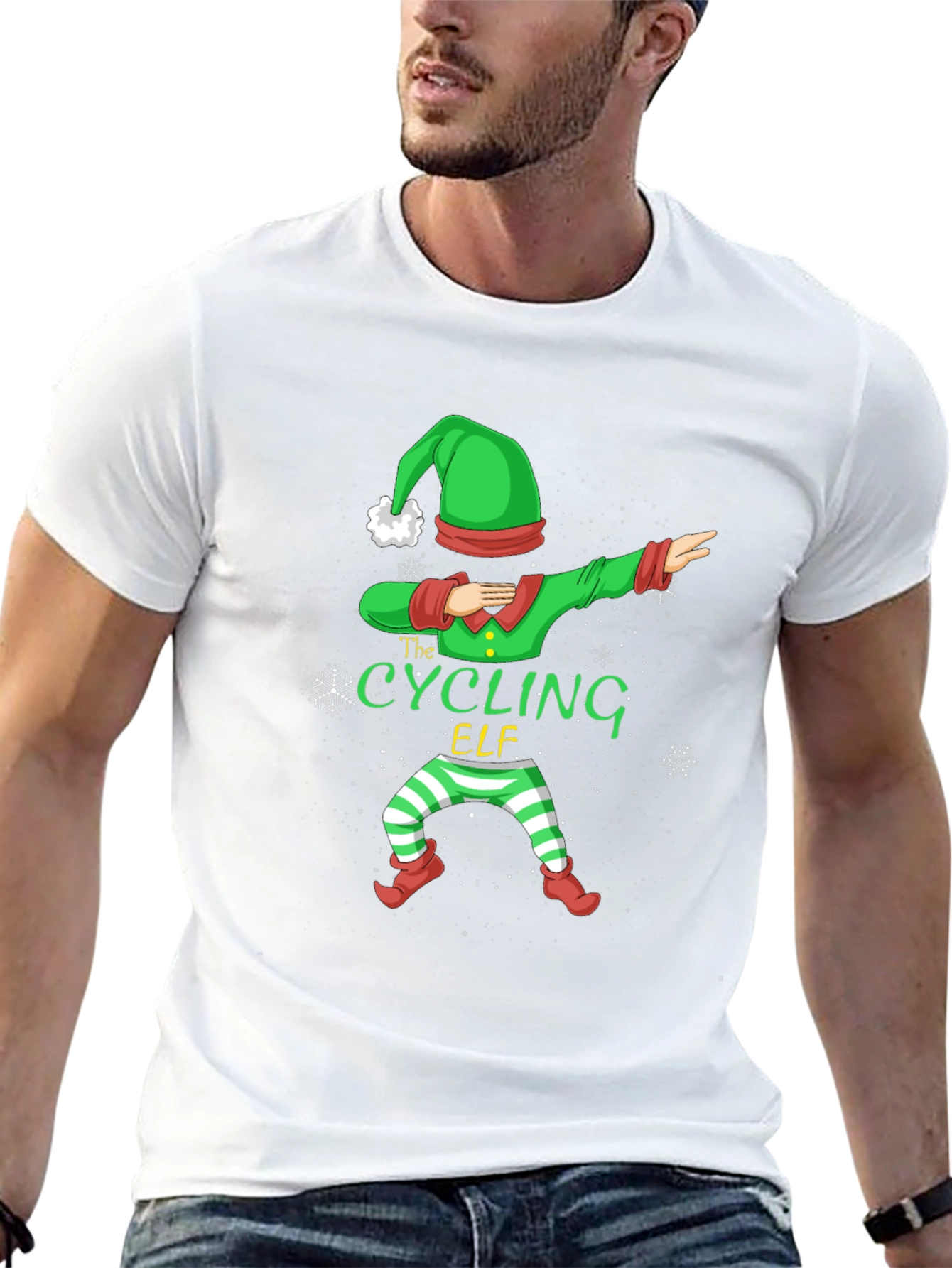 Cycling Elf Christmas T-Shirt