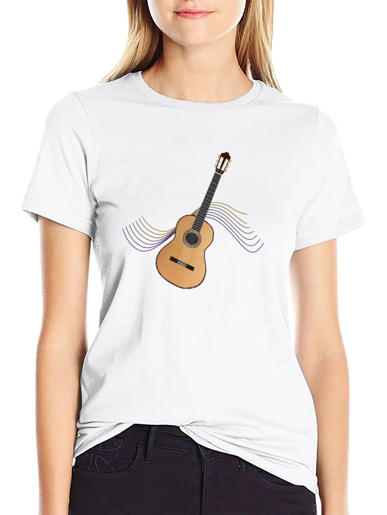 Guitar Graphic Black T-Shirt - Music Lovers Tee