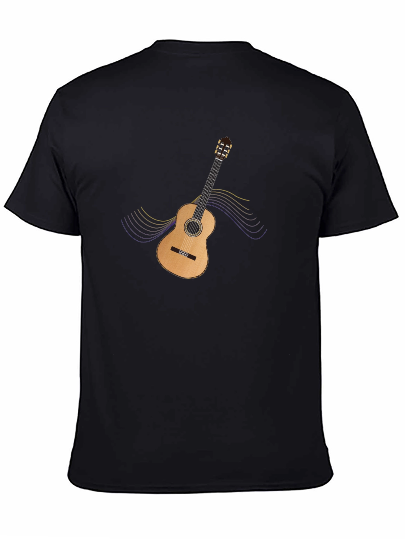 Guitar Graphic Black T-Shirt - Music Lovers Tee