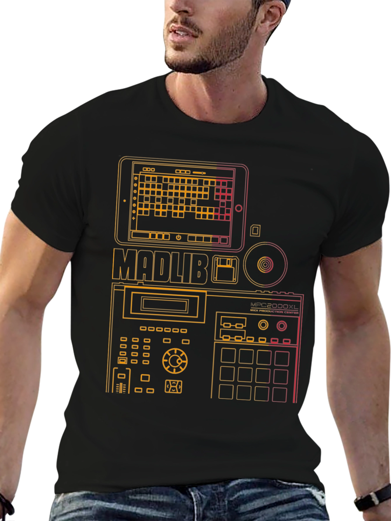 Madlib MPC Music Producer Black Graphic T-Shirt