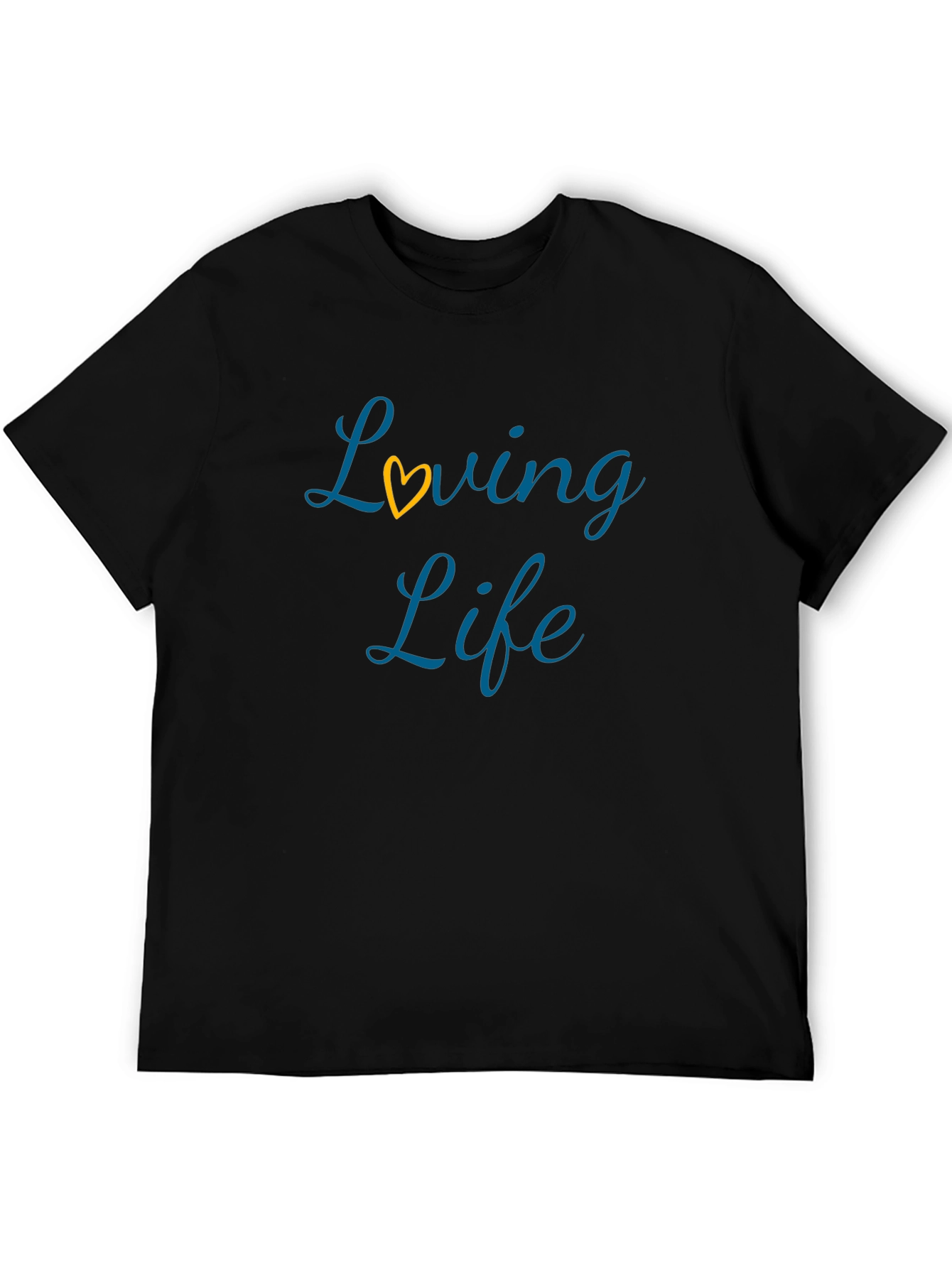 Loving Life Black T-Shirt with Heart Detail