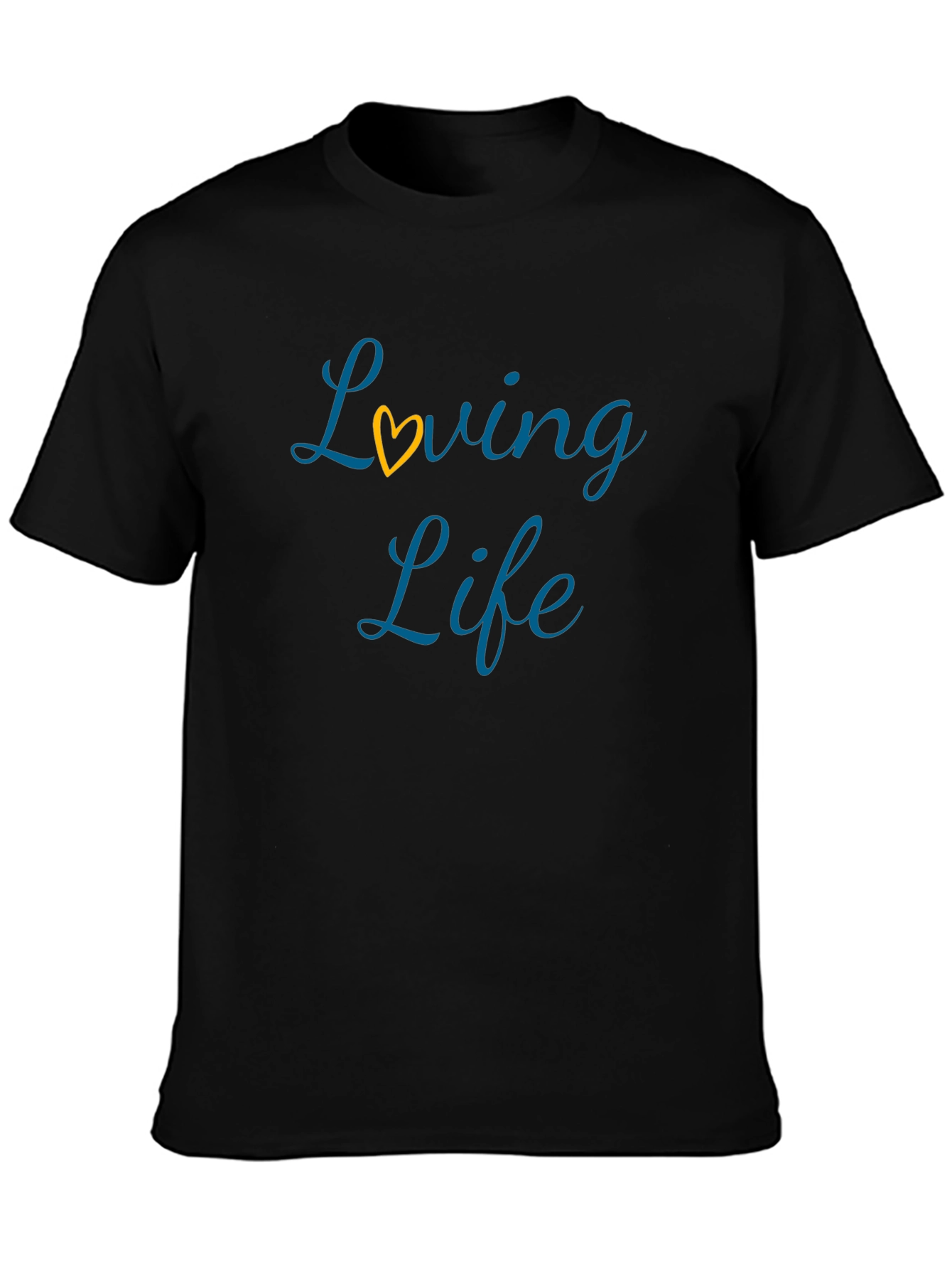 Loving Life Black T-Shirt with Heart Detail