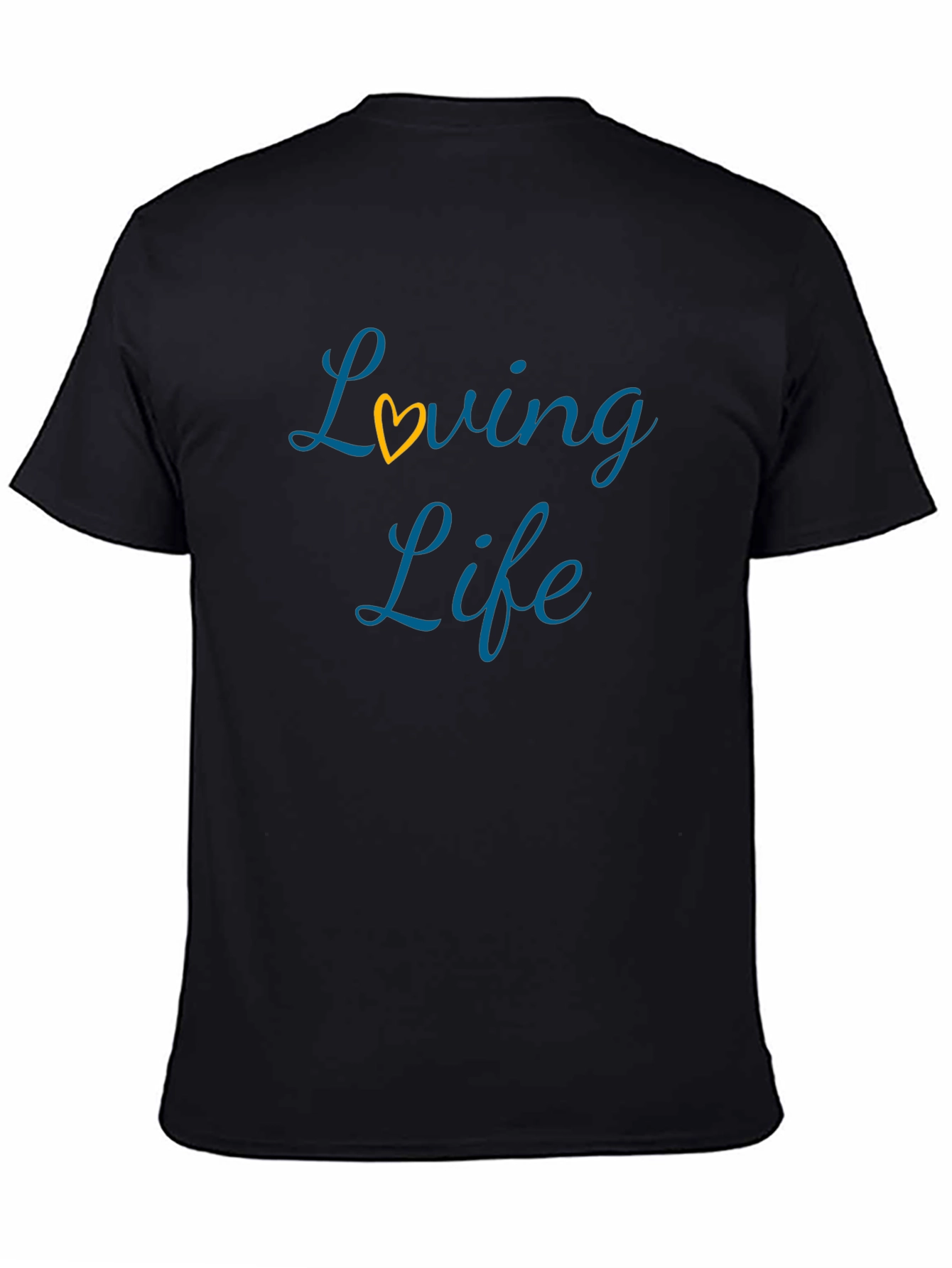 Loving Life Black T-Shirt with Heart Detail