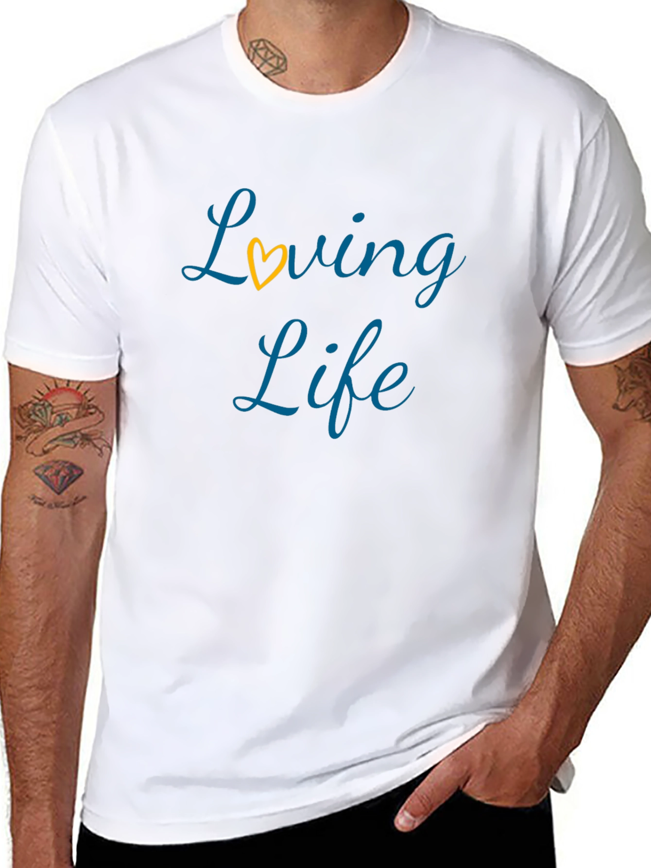 Loving Life Black T-Shirt with Heart Detail