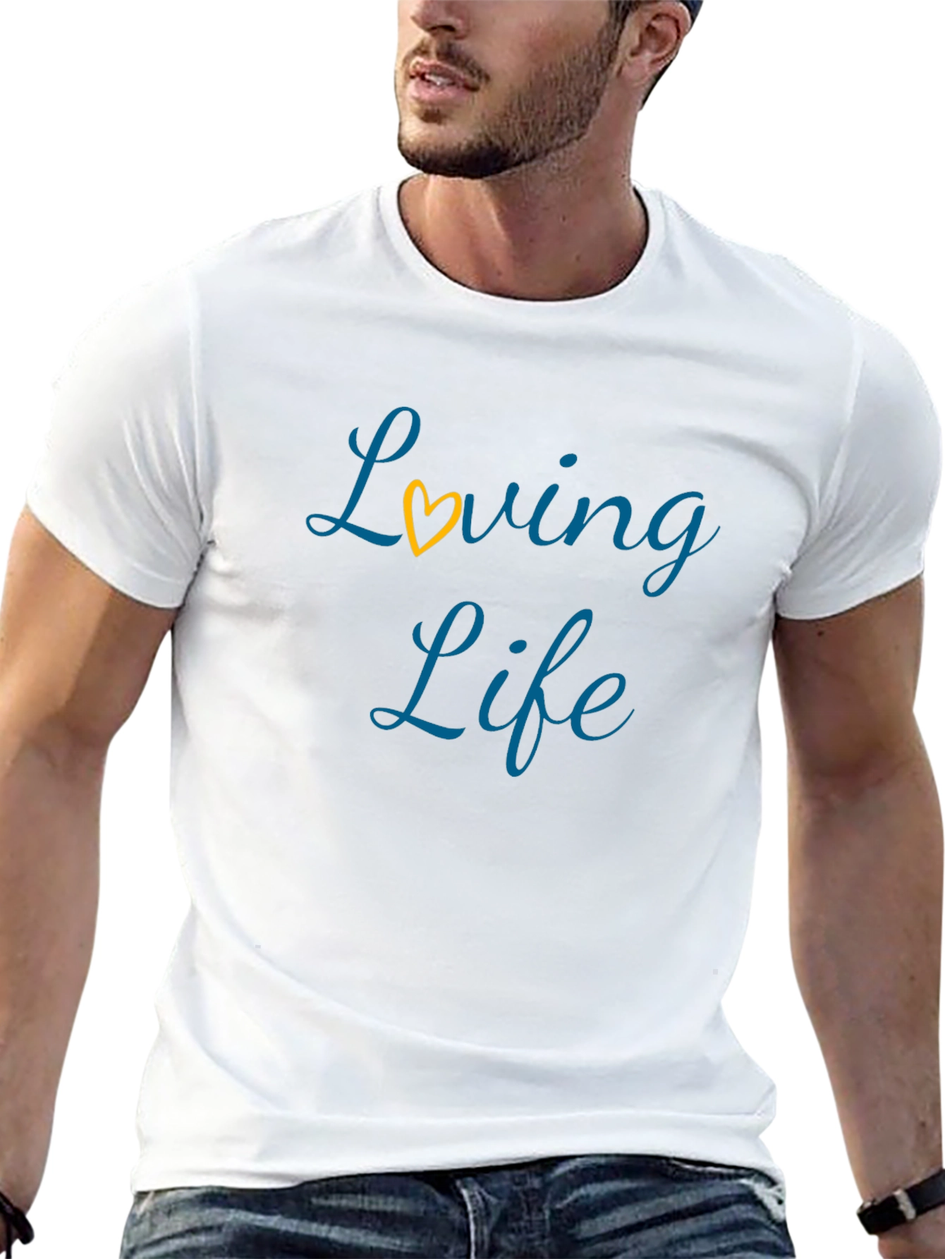Loving Life Black T-Shirt with Heart Detail