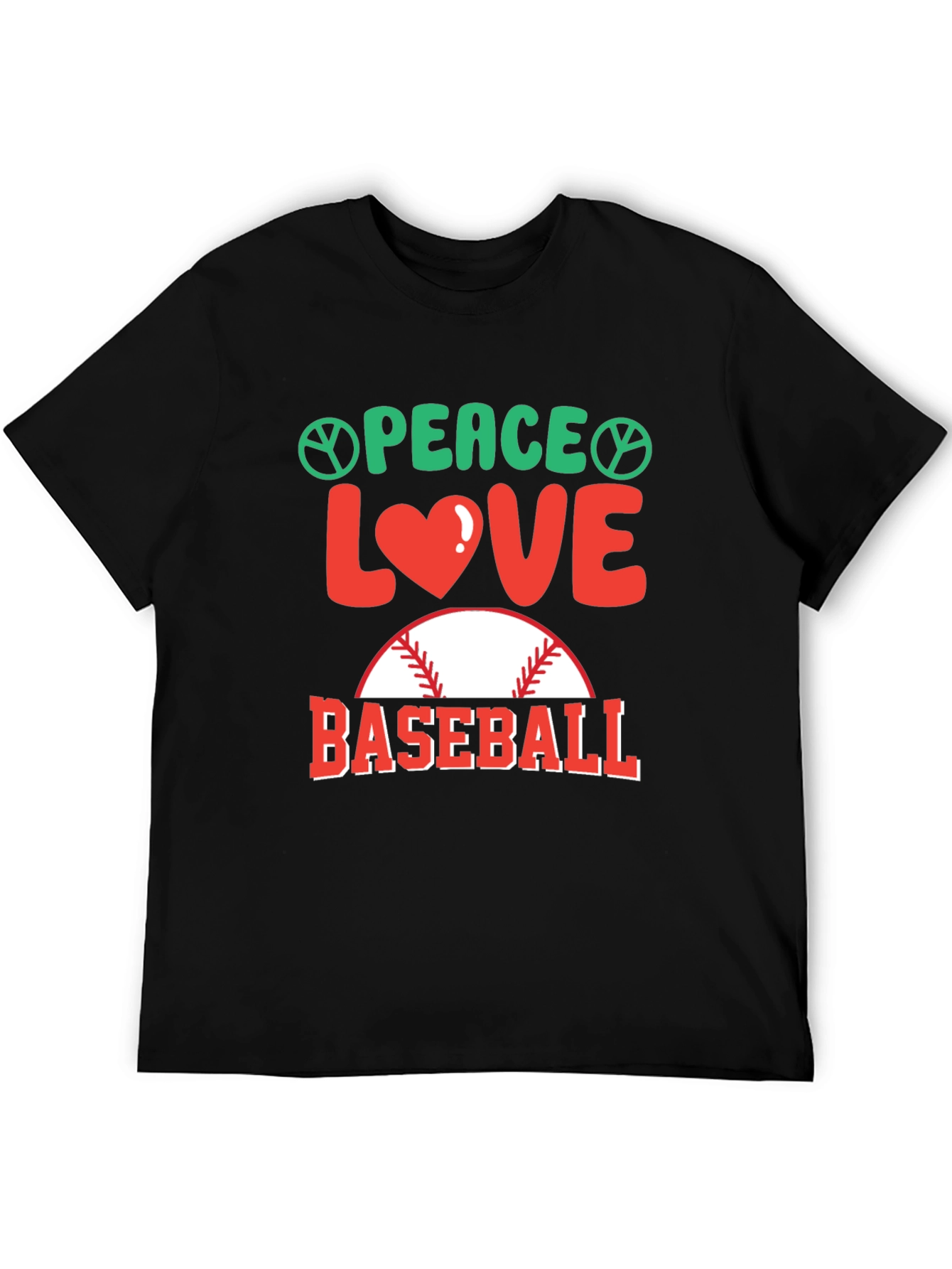 Peace Love Baseball T-Shirt