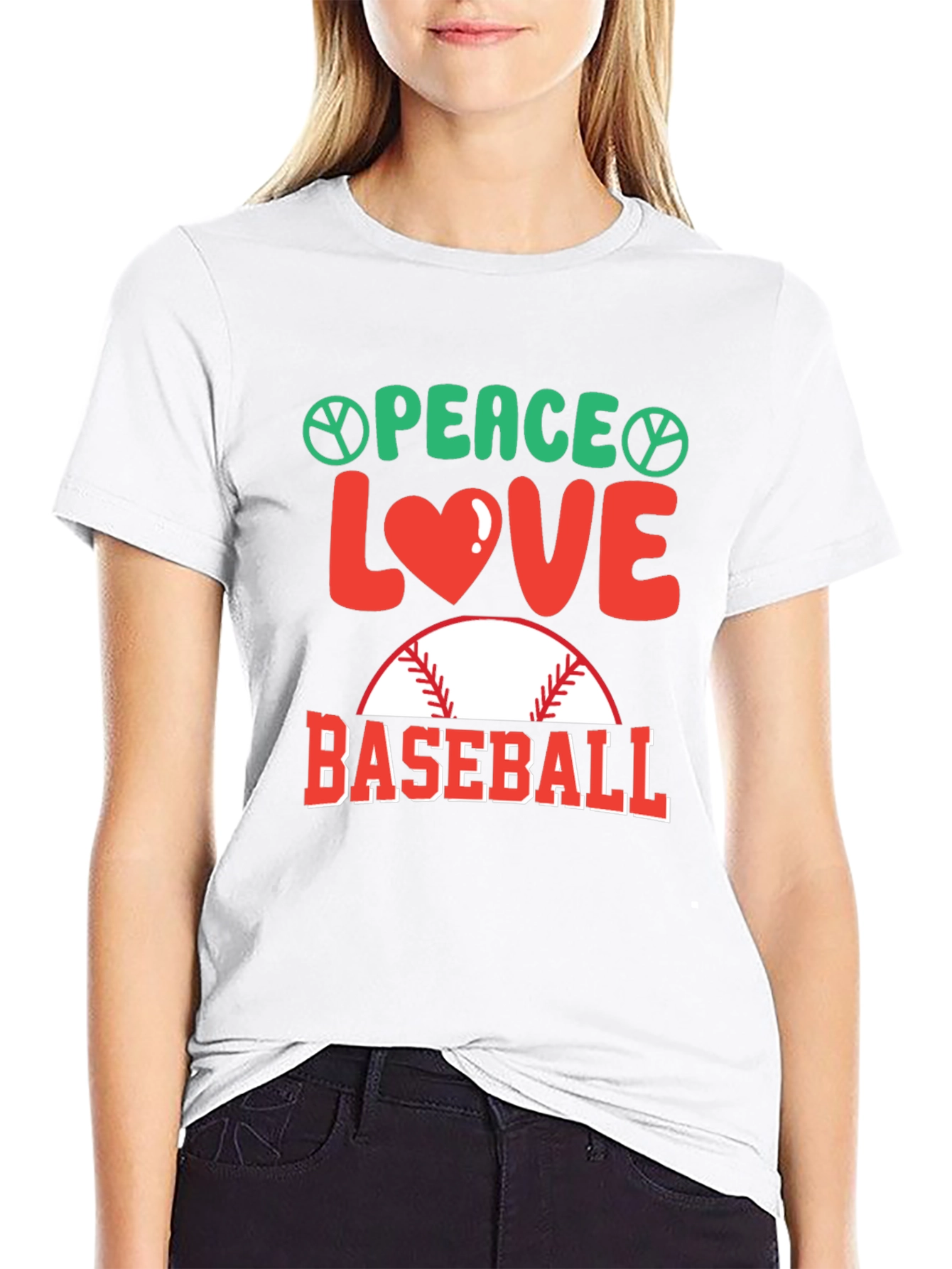 Peace Love Baseball T-Shirt