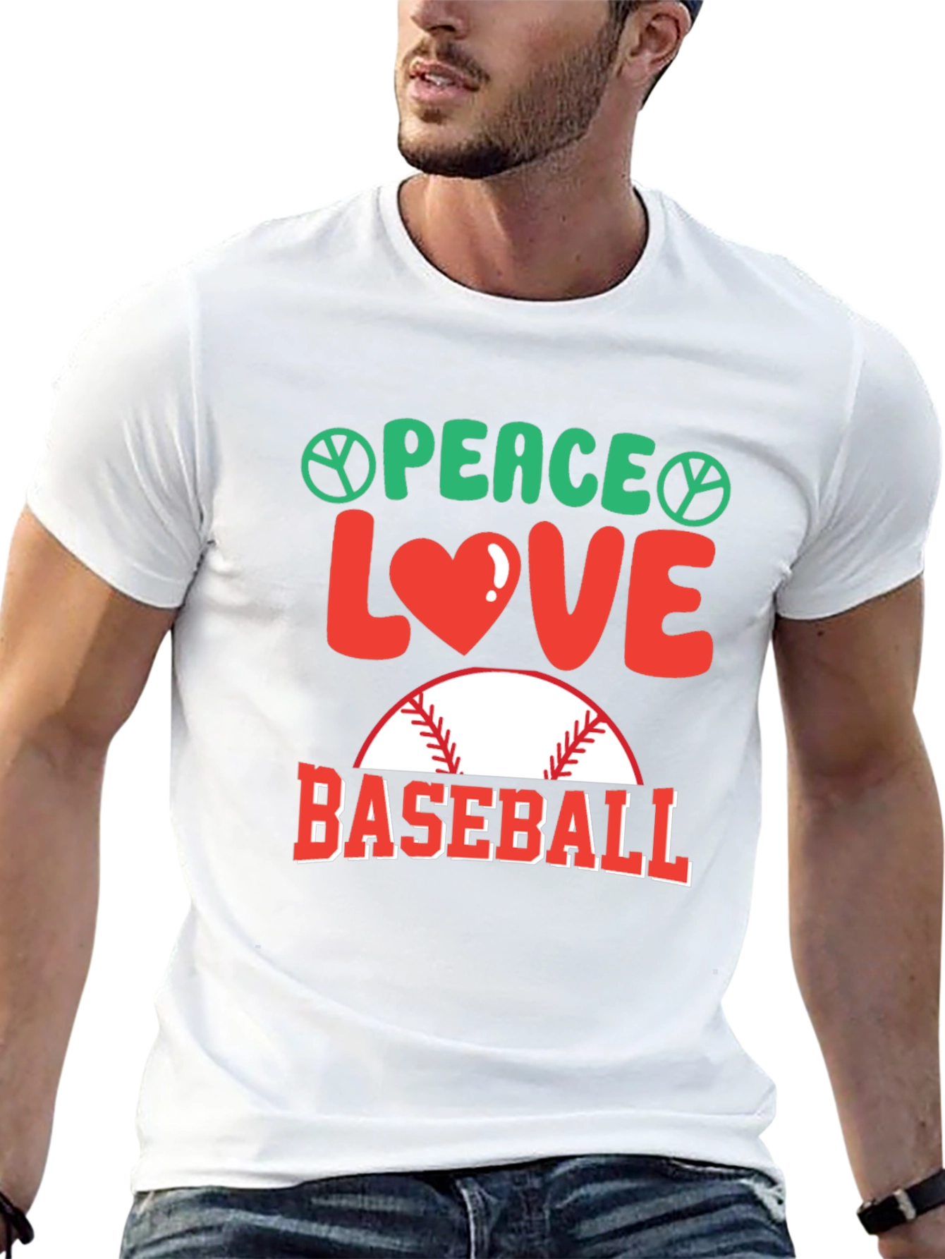 Peace Love Baseball T-Shirt