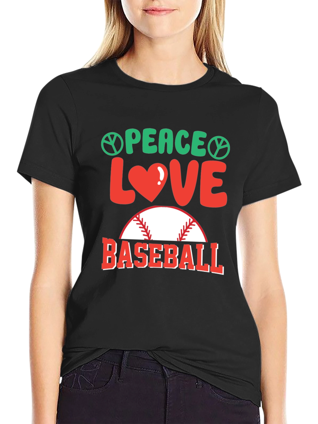Peace Love Baseball T-Shirt