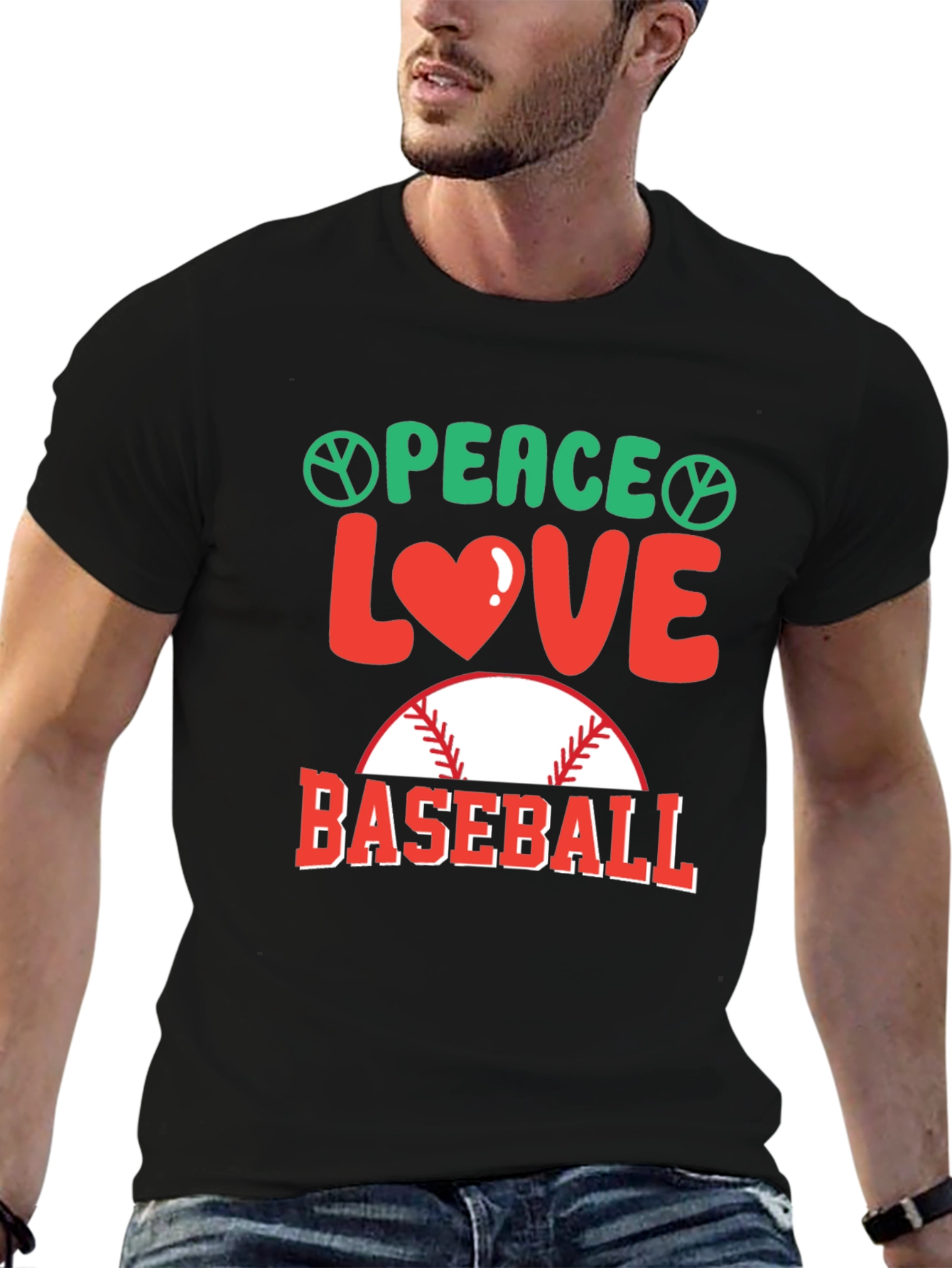 Peace Love Baseball T-Shirt