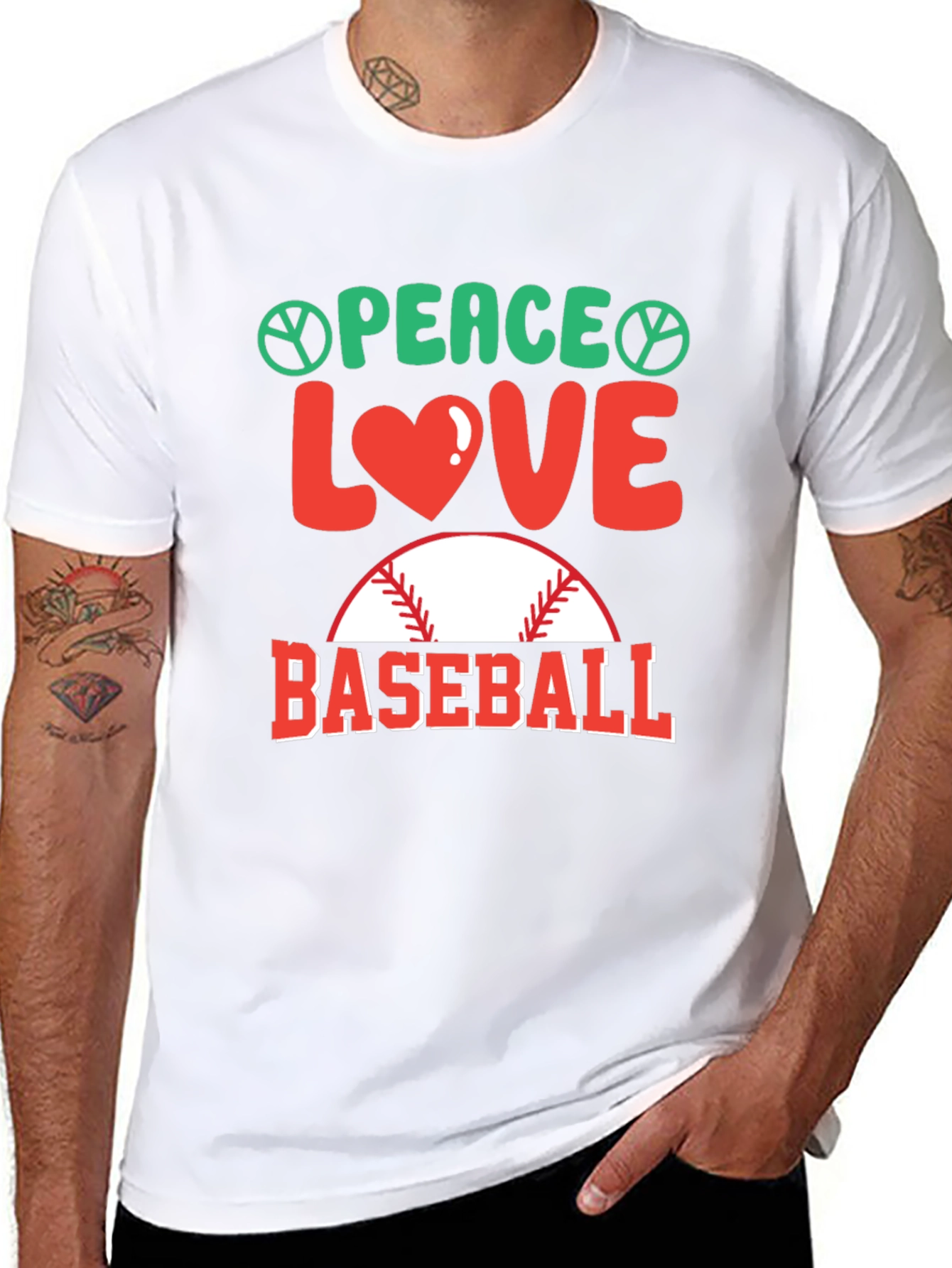Peace Love Baseball T-Shirt