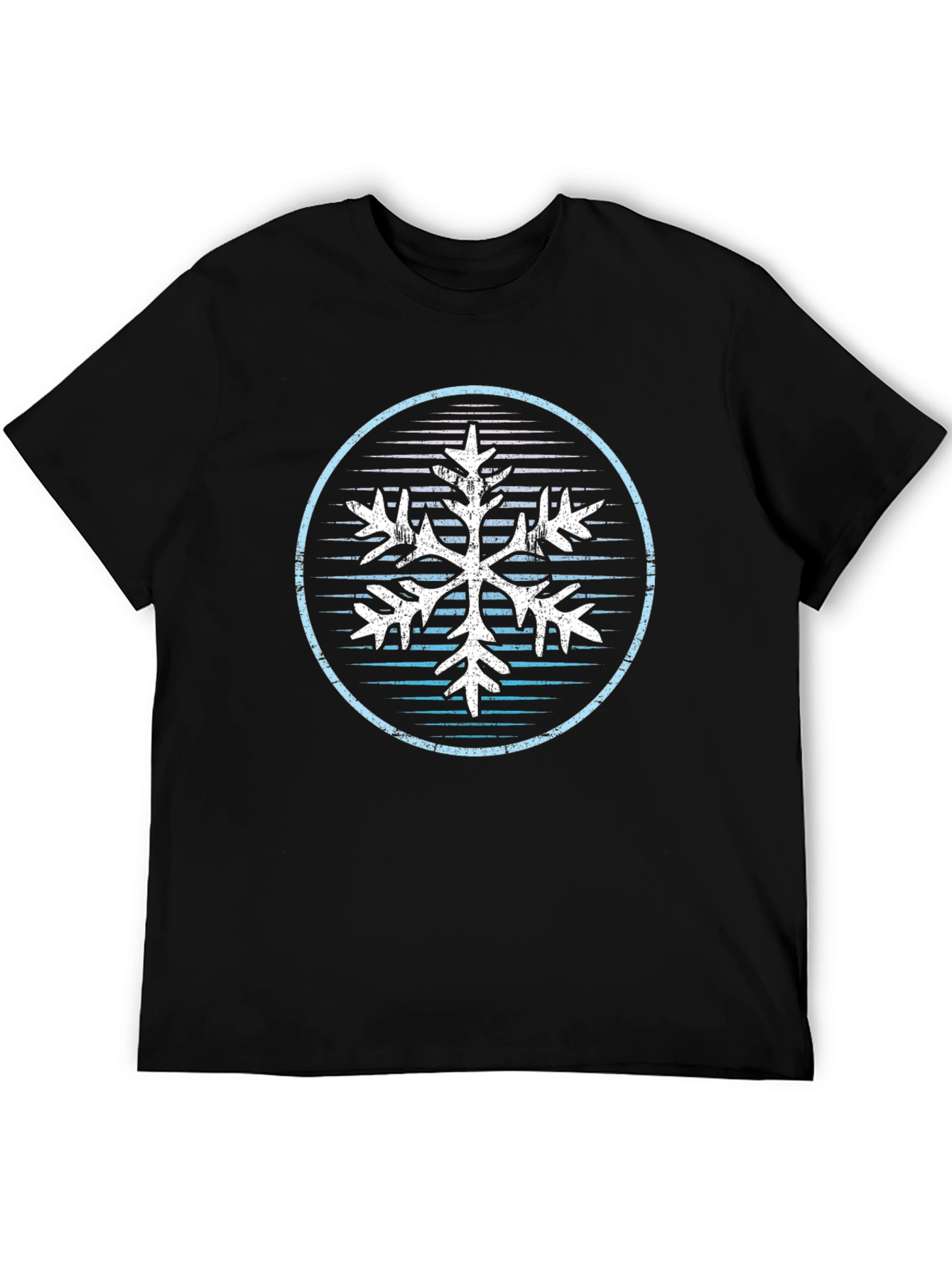 Cool Snowflake Graphic Tee - Black Cotton Blend
