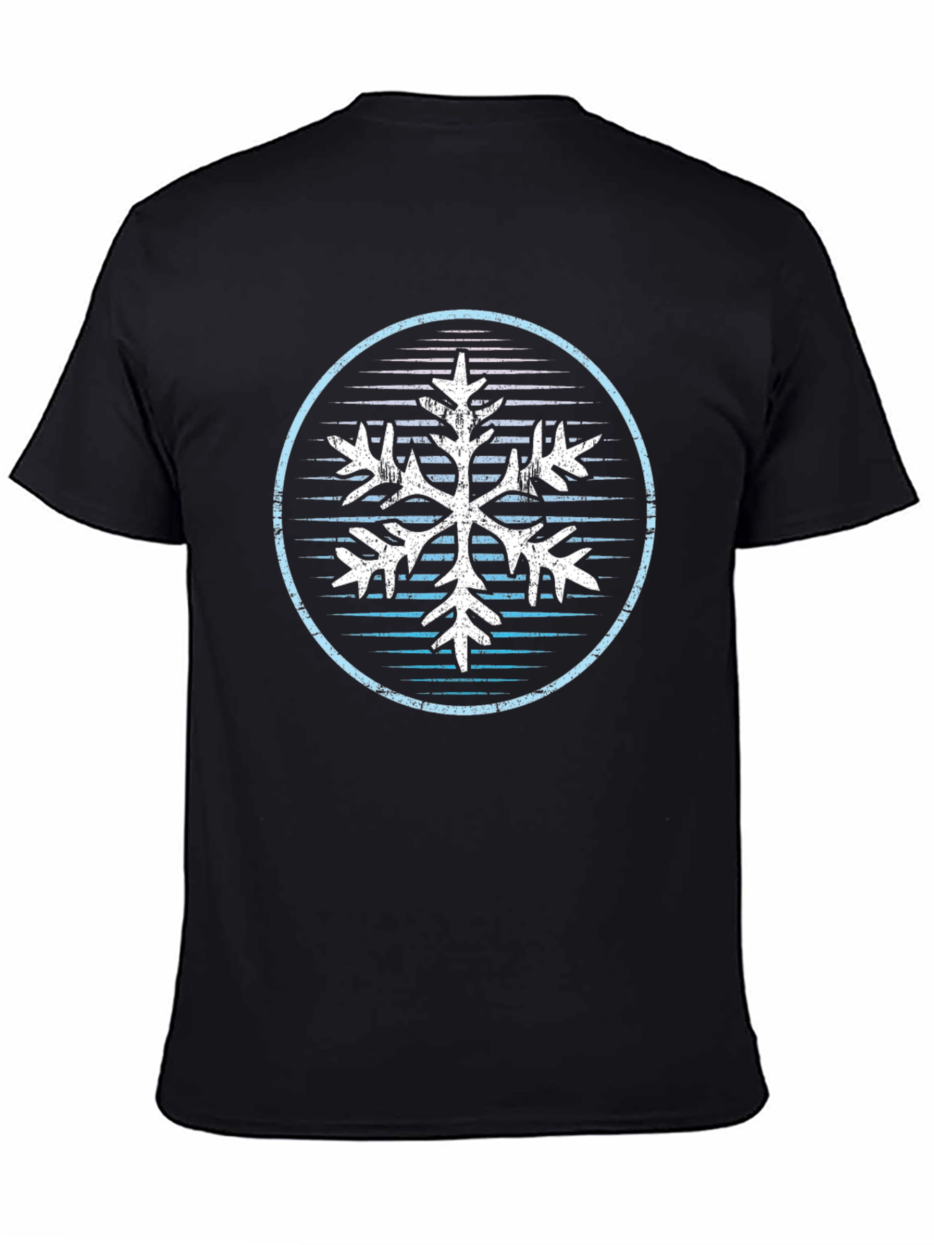 Cool Snowflake Graphic Tee - Black Cotton Blend