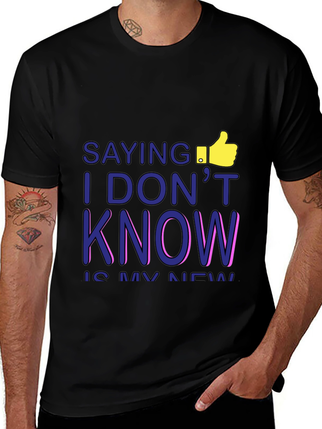 I DONT KNOW Mens Graphic Tee - Black T-Shirt