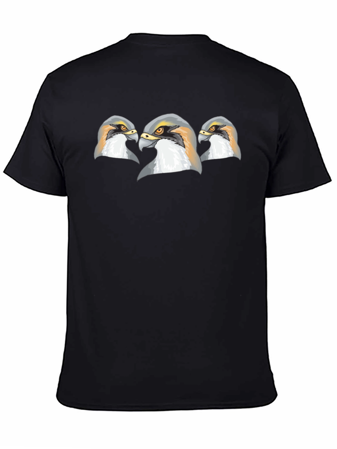 Falcon Head Graphic Print Black T-Shirt