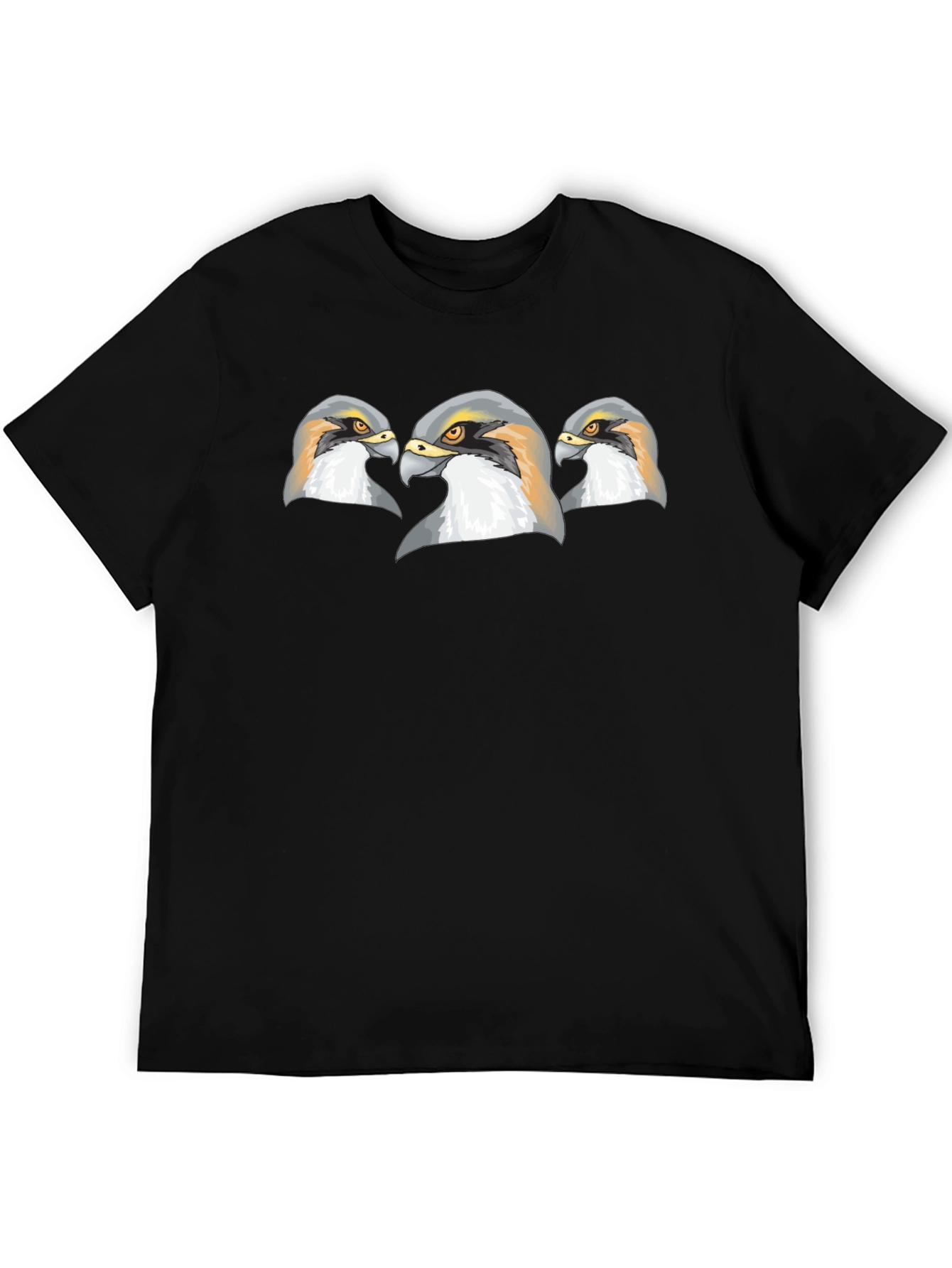 Falcon Head Graphic Print Black T-Shirt