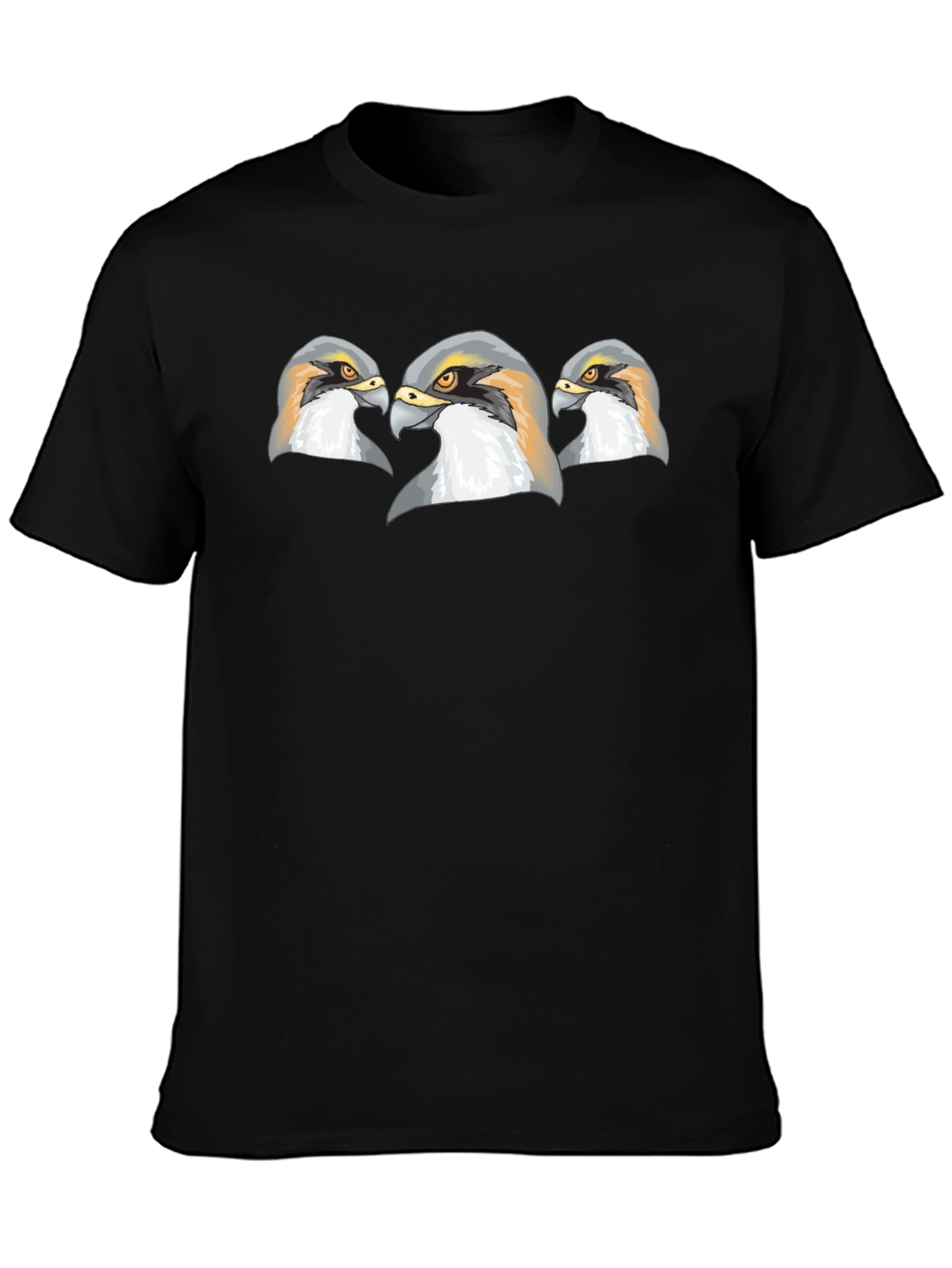 Falcon Head Graphic Print Black T-Shirt