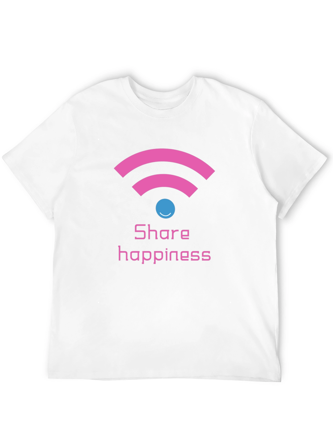 Share Happiness Graphic Tee - Black Cotton Comfort