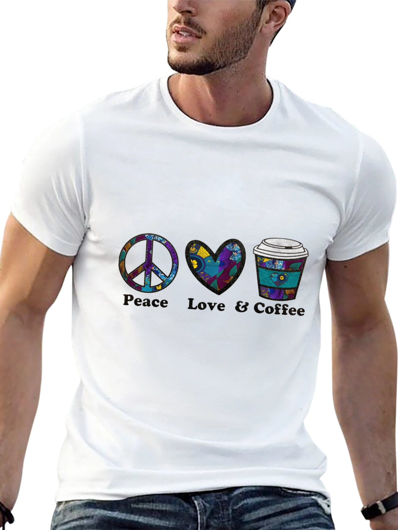 Peace Love Coffee Graphic Tee