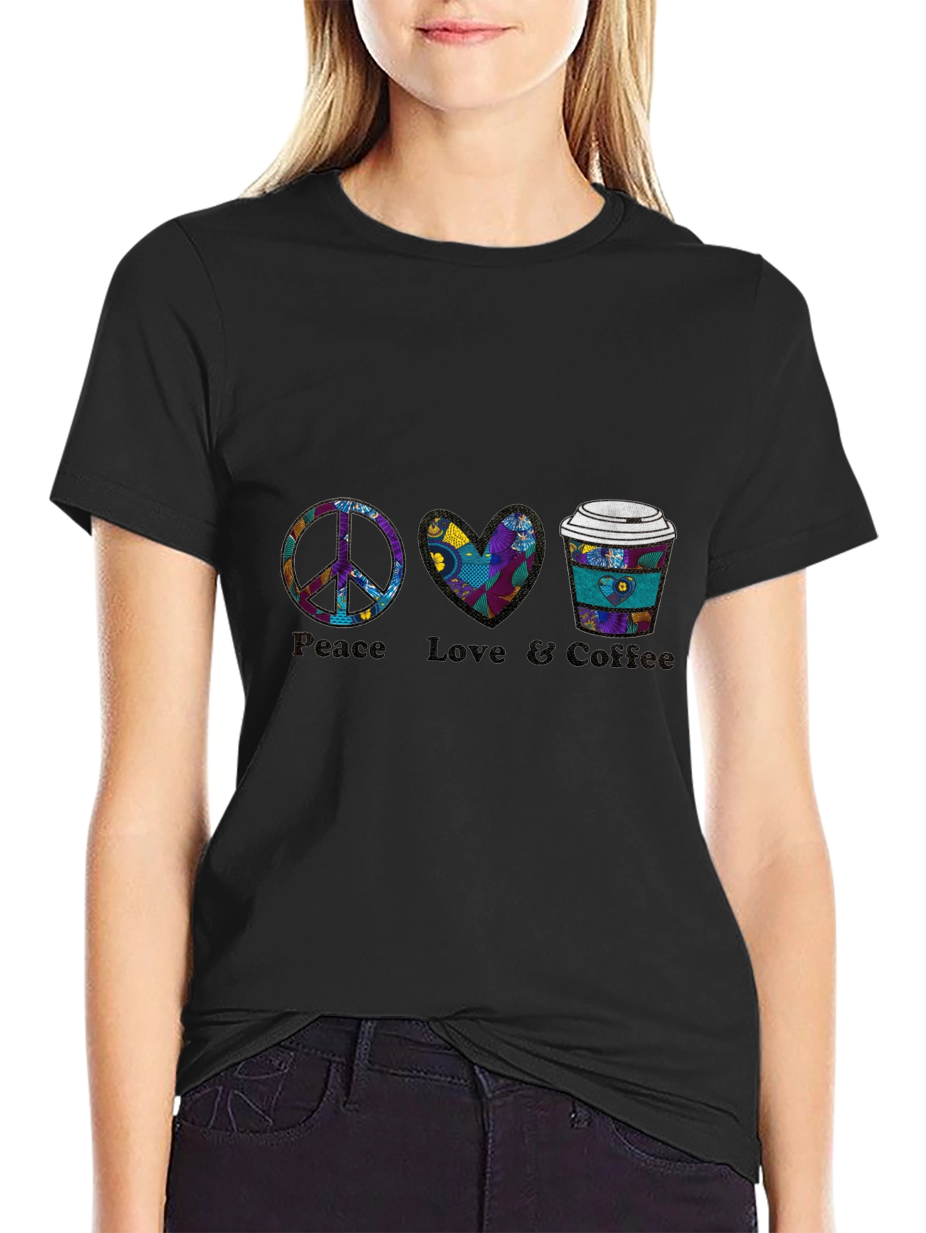 Peace Love Coffee Graphic Tee