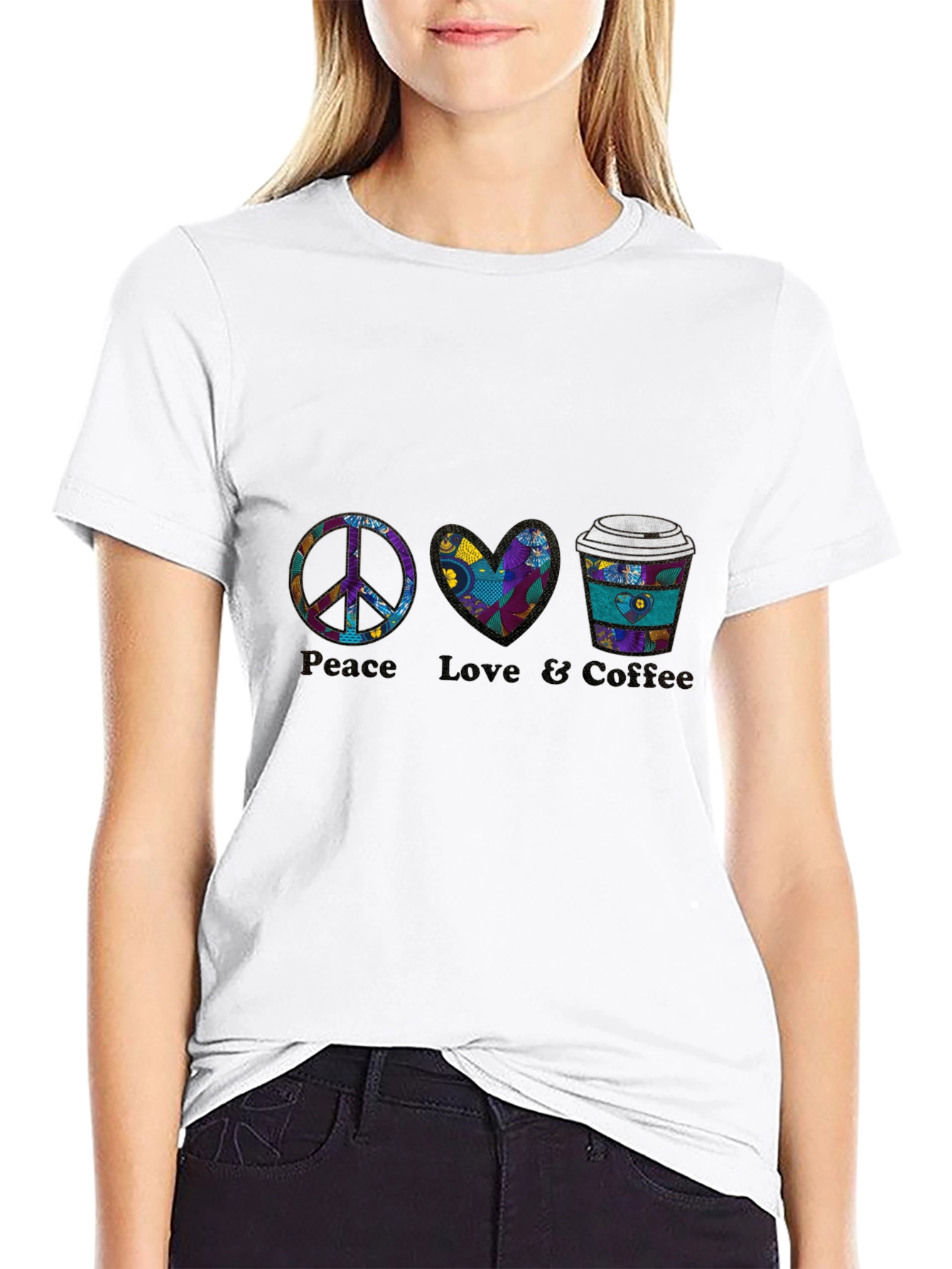 Peace Love Coffee Graphic Tee