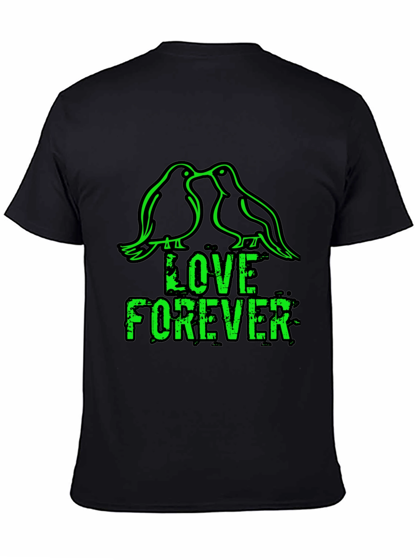 Love Forever T-Shirt - Birds & Grunge Style