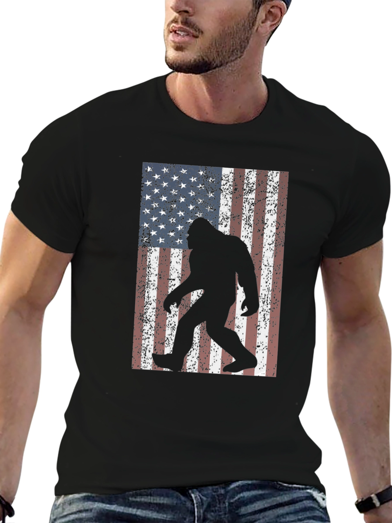 Bigfoot American Flag Graphic Tee
