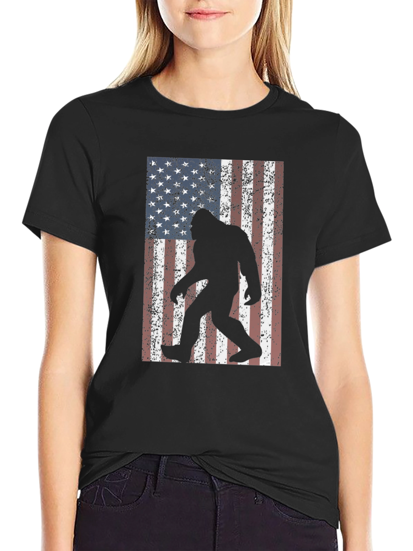 Bigfoot American Flag Graphic Tee