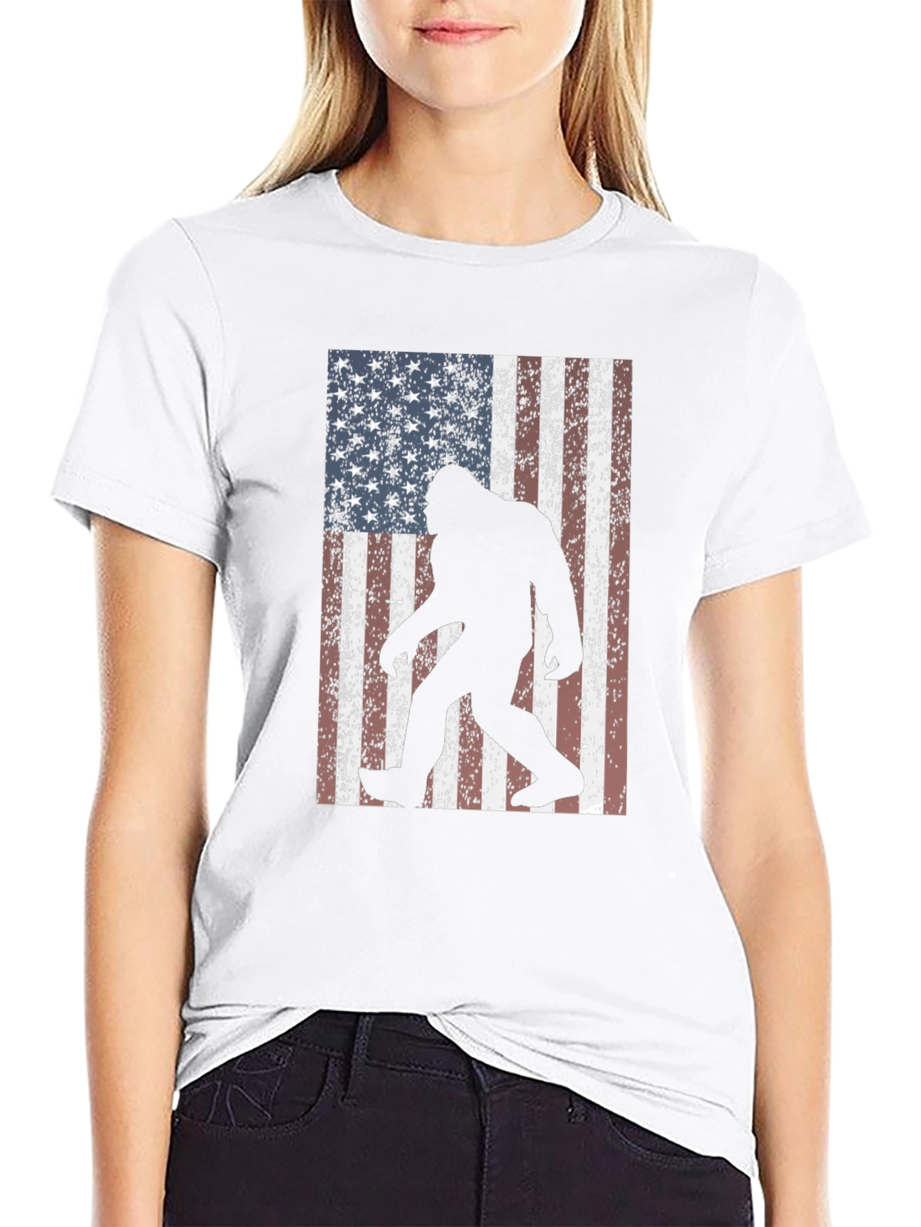 Bigfoot American Flag Graphic Tee