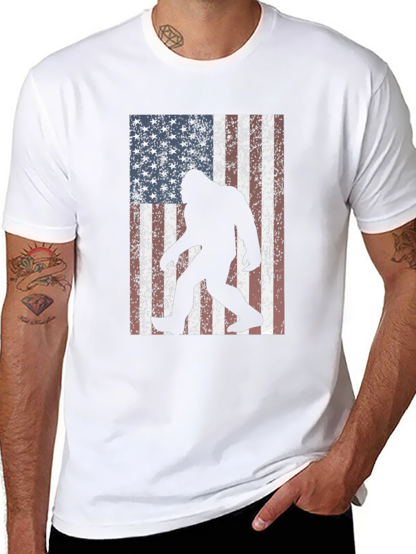 Bigfoot American Flag Graphic Tee