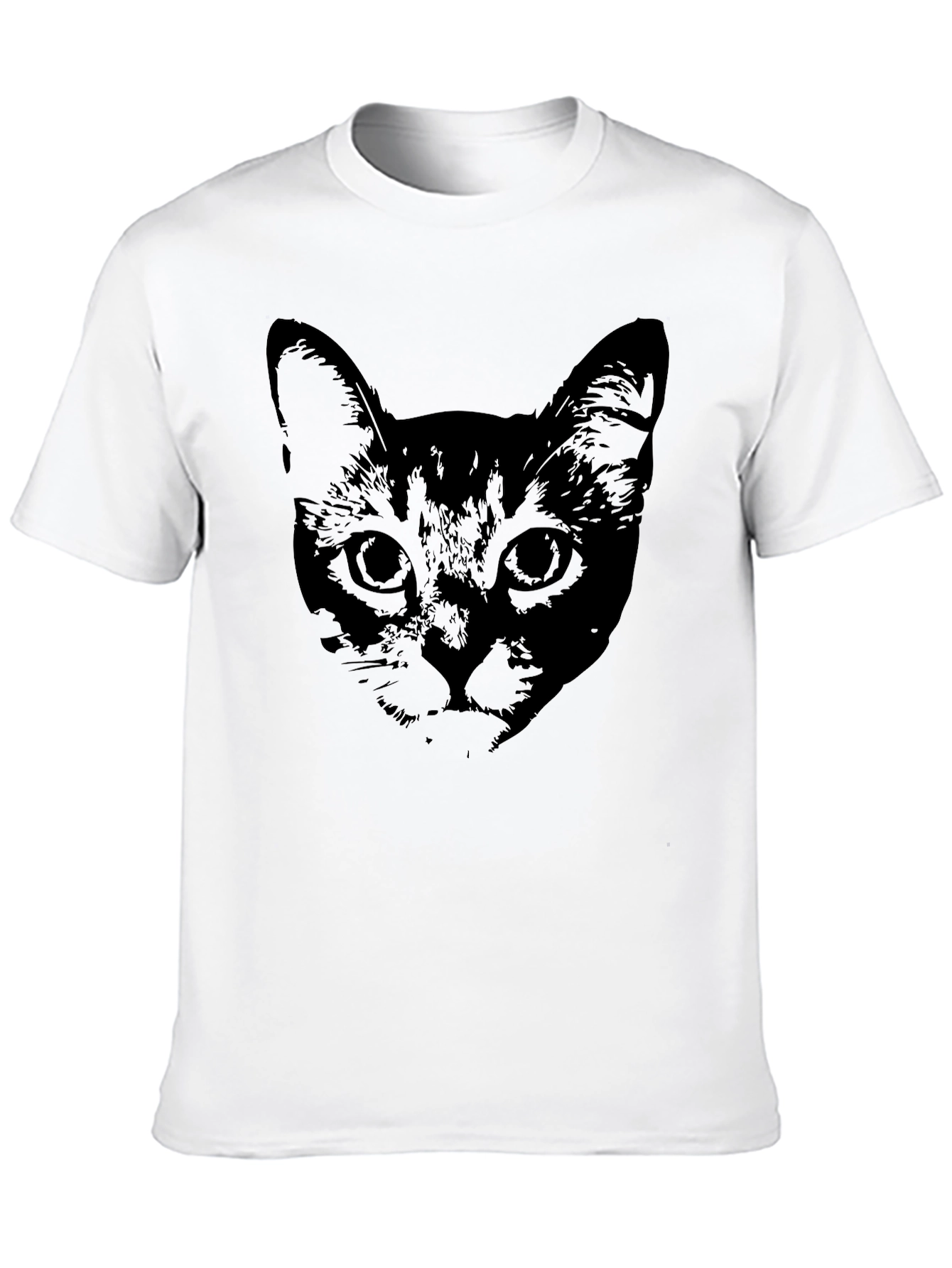 Black Cat Face Graphic T-Shirt