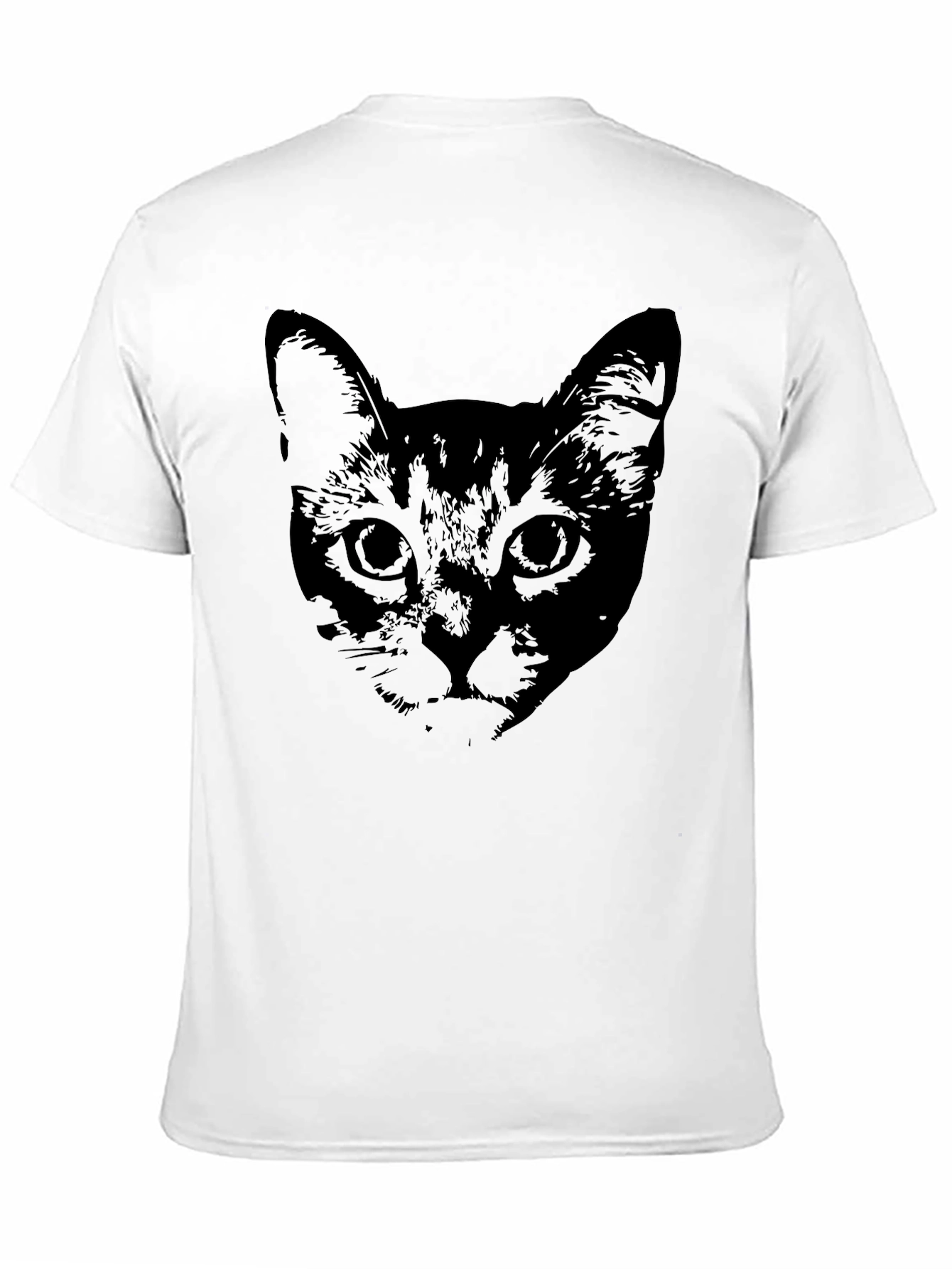 Black Cat Face Graphic T-Shirt