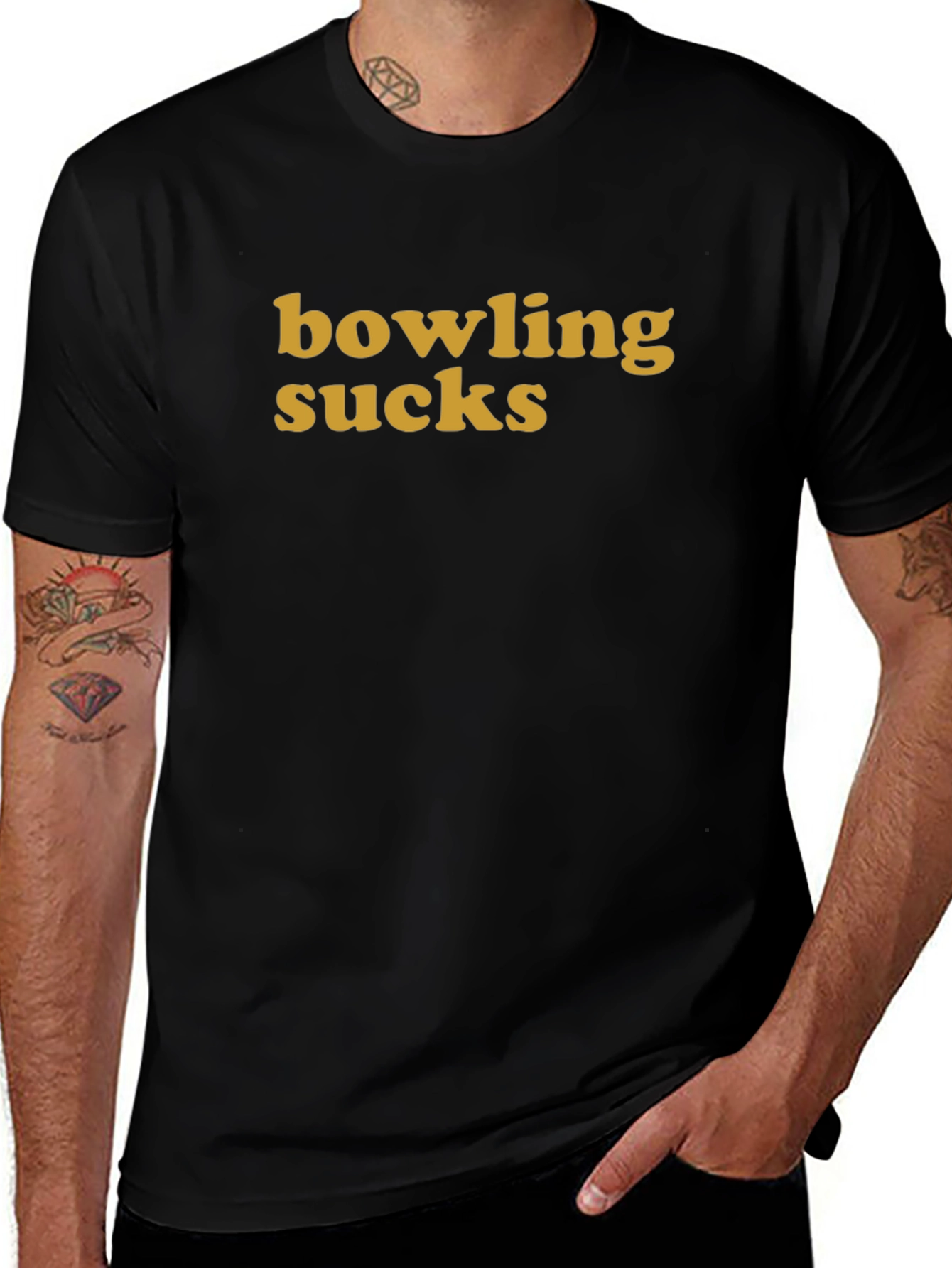 Bowling Sucks Graphic T-Shirt - Humorous Statement Tee