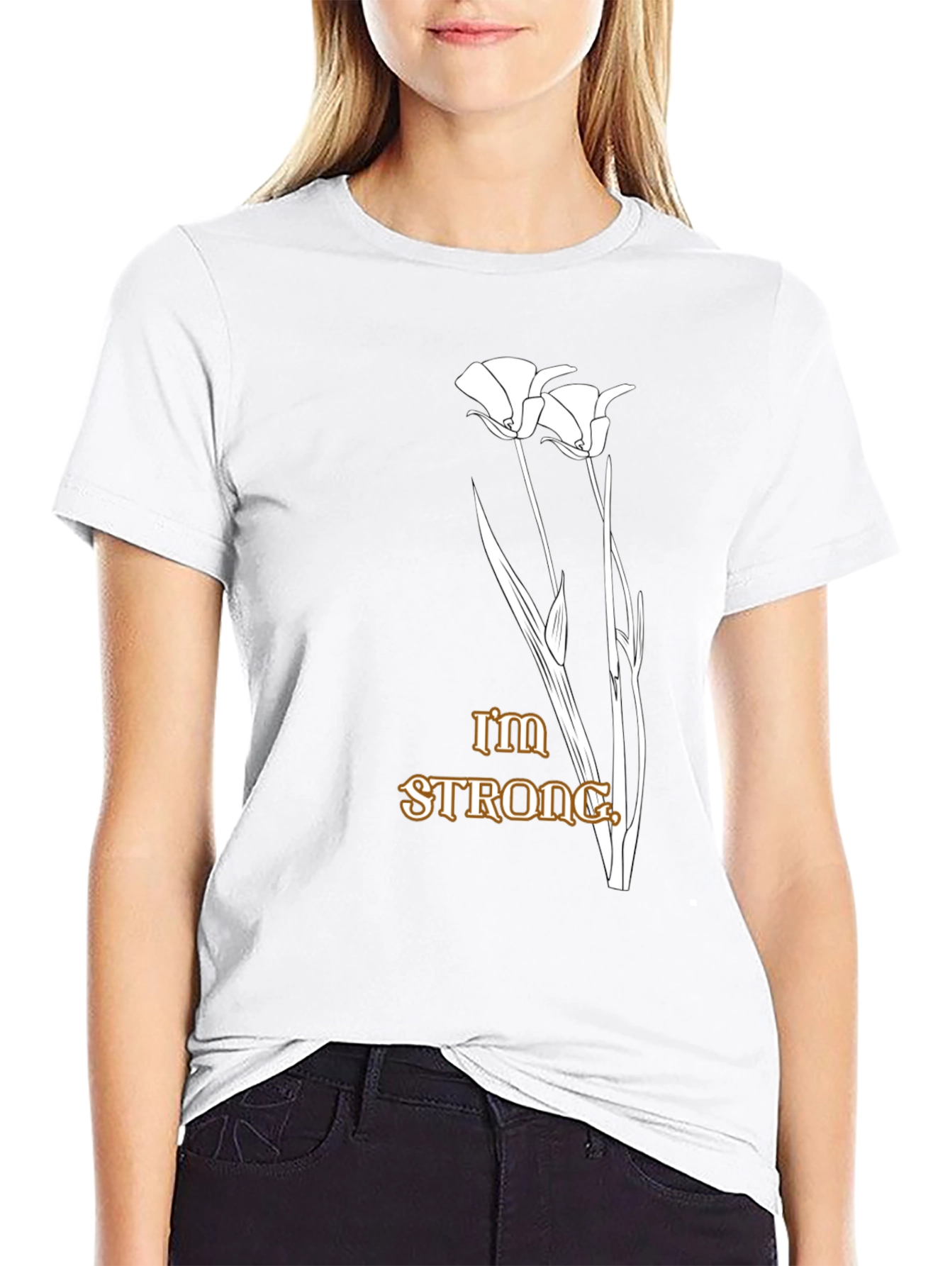 Im Strong Floral Graphic Black T-Shirt