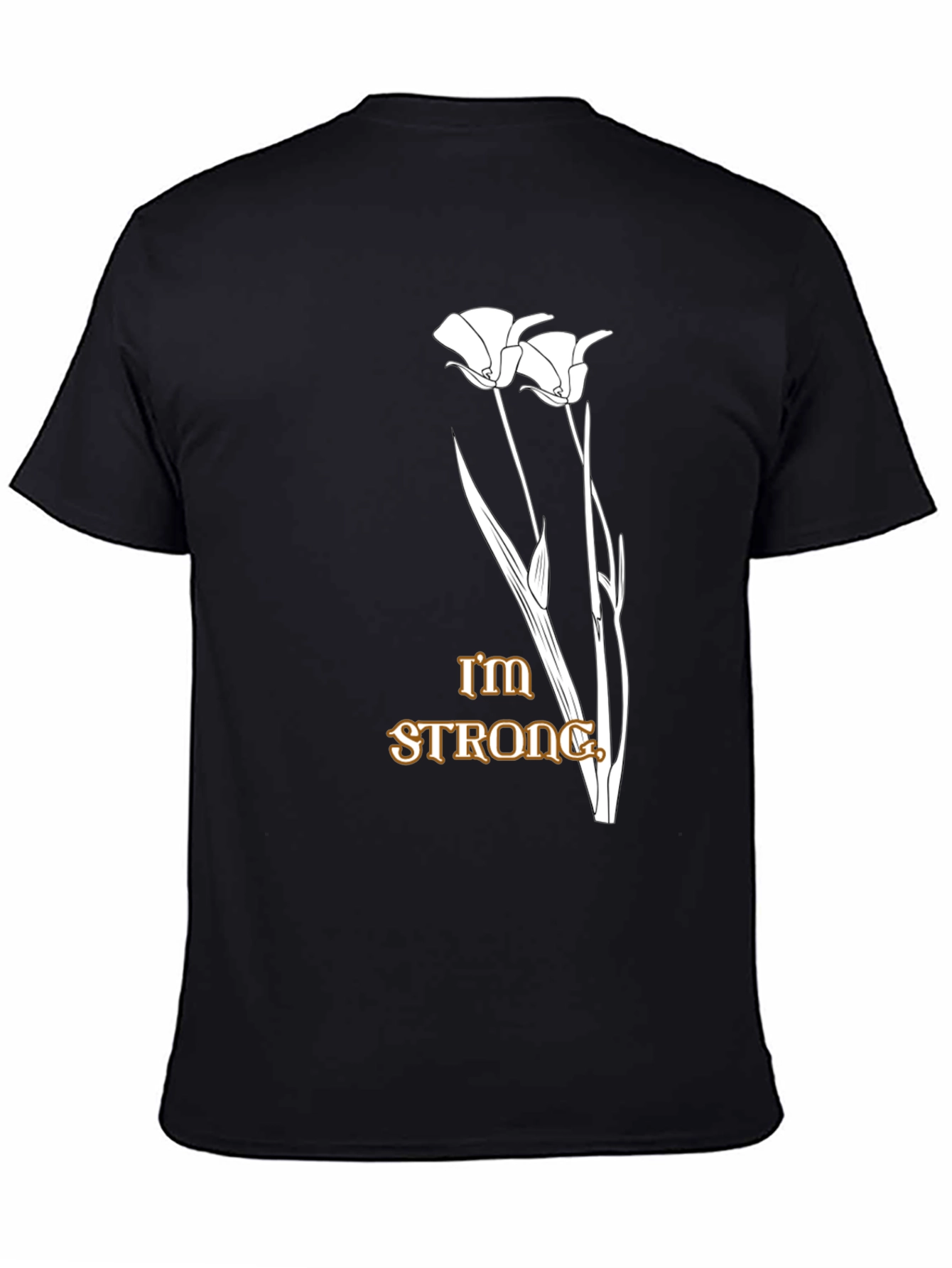 Im Strong Floral Graphic Black T-Shirt
