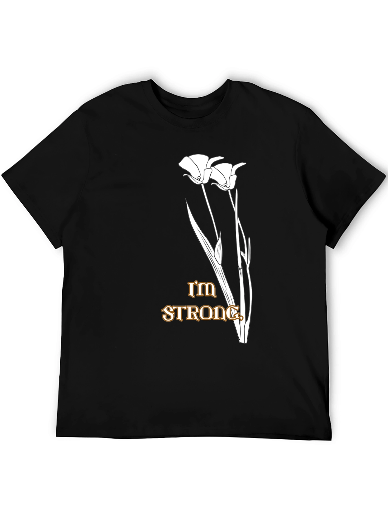 Im Strong Floral Graphic Black T-Shirt